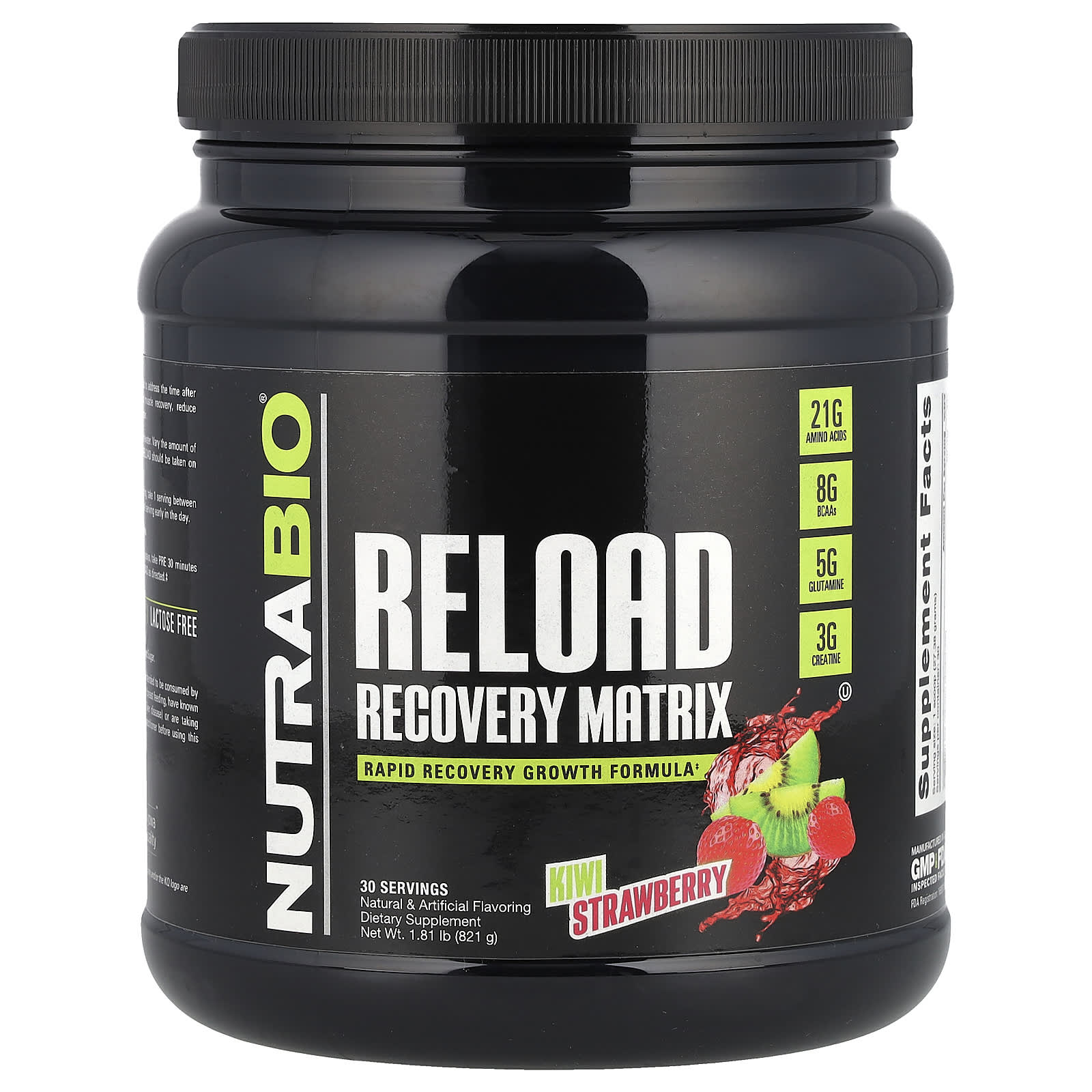 NutraBio Reload Recovery Matrix киви и клубника 821 г 181 фунта 8590₽