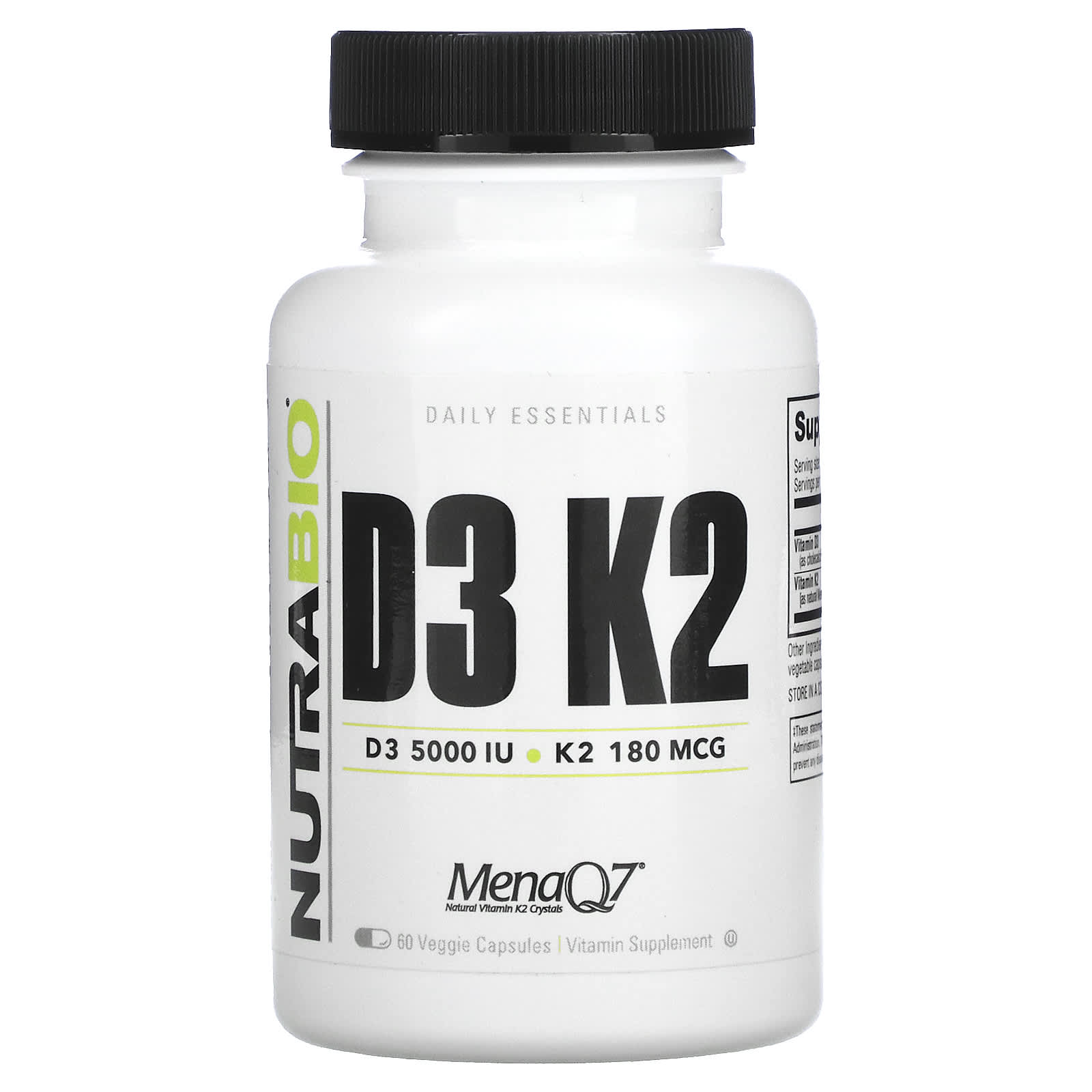 NutraBio D3 K2 60 Veggie Capsules 5290₽