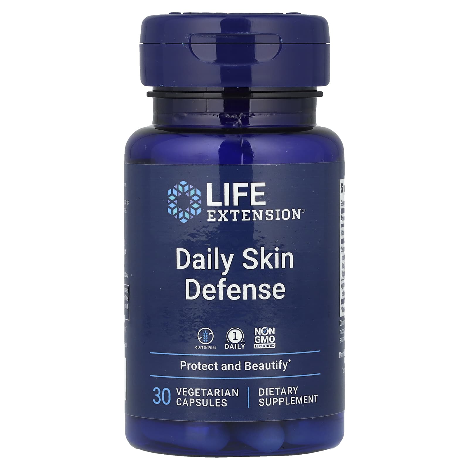 Life Extension Daily Skin Defense 30 вегетарианских капсул 4590₽