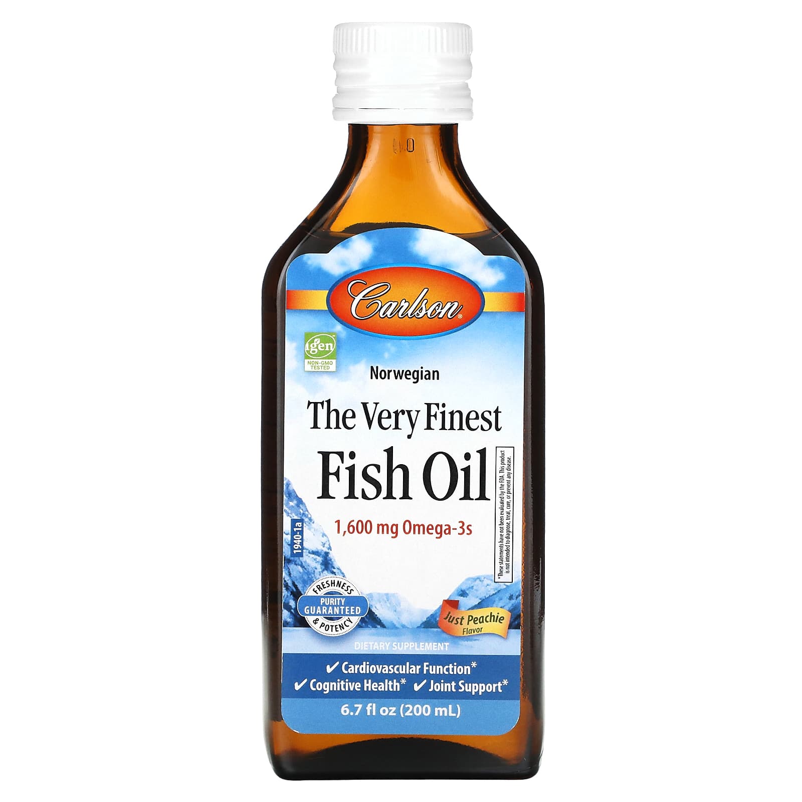 Carlson The Very Finest Fish Oil Just Peachie 1600 mg 67 fl oz 200 ml 4490₽