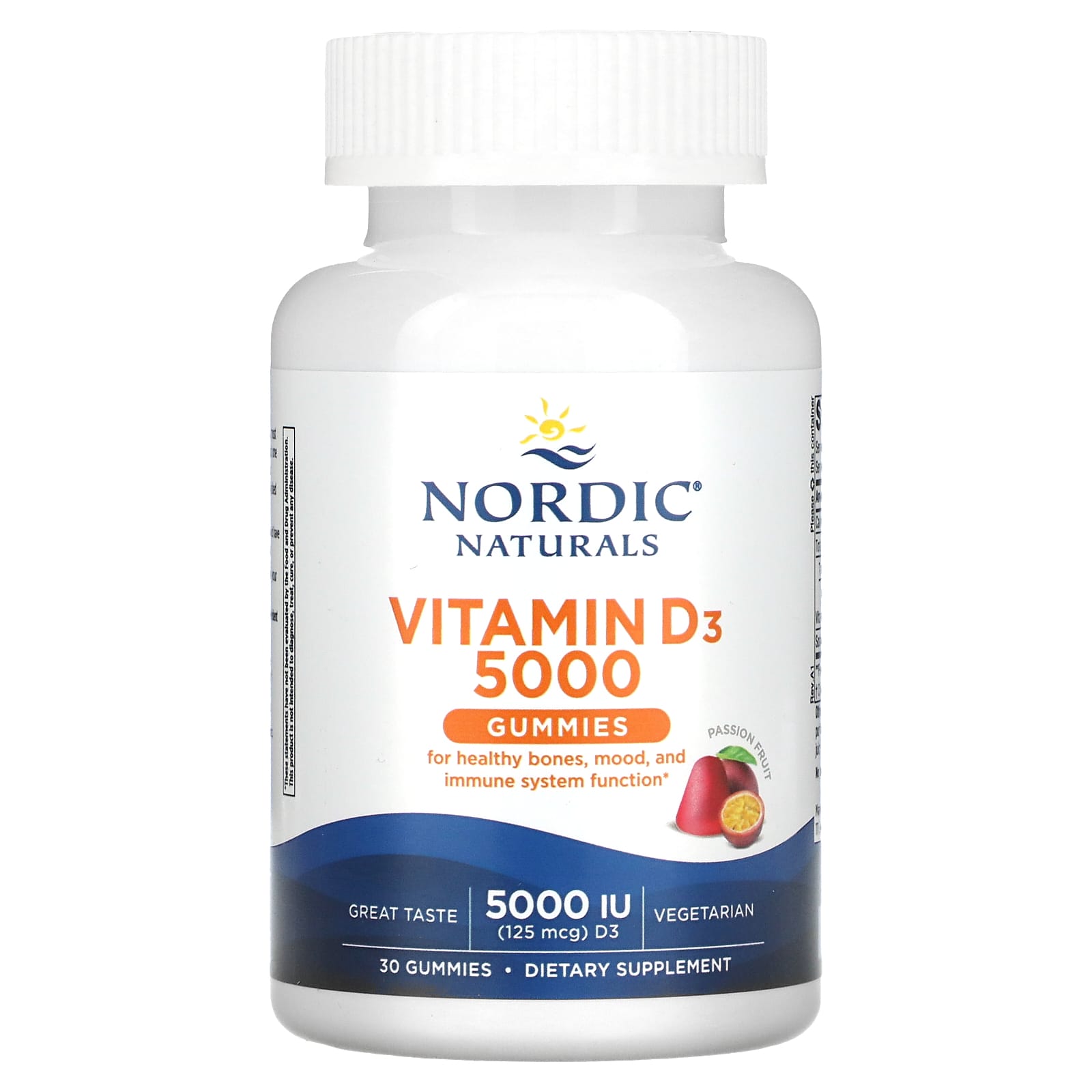 Nordic Naturals Жевательные таблетки с витамином D3 маракуйя 5000 МЕ 125 мкг 30 жевательных таблеток 2390₽