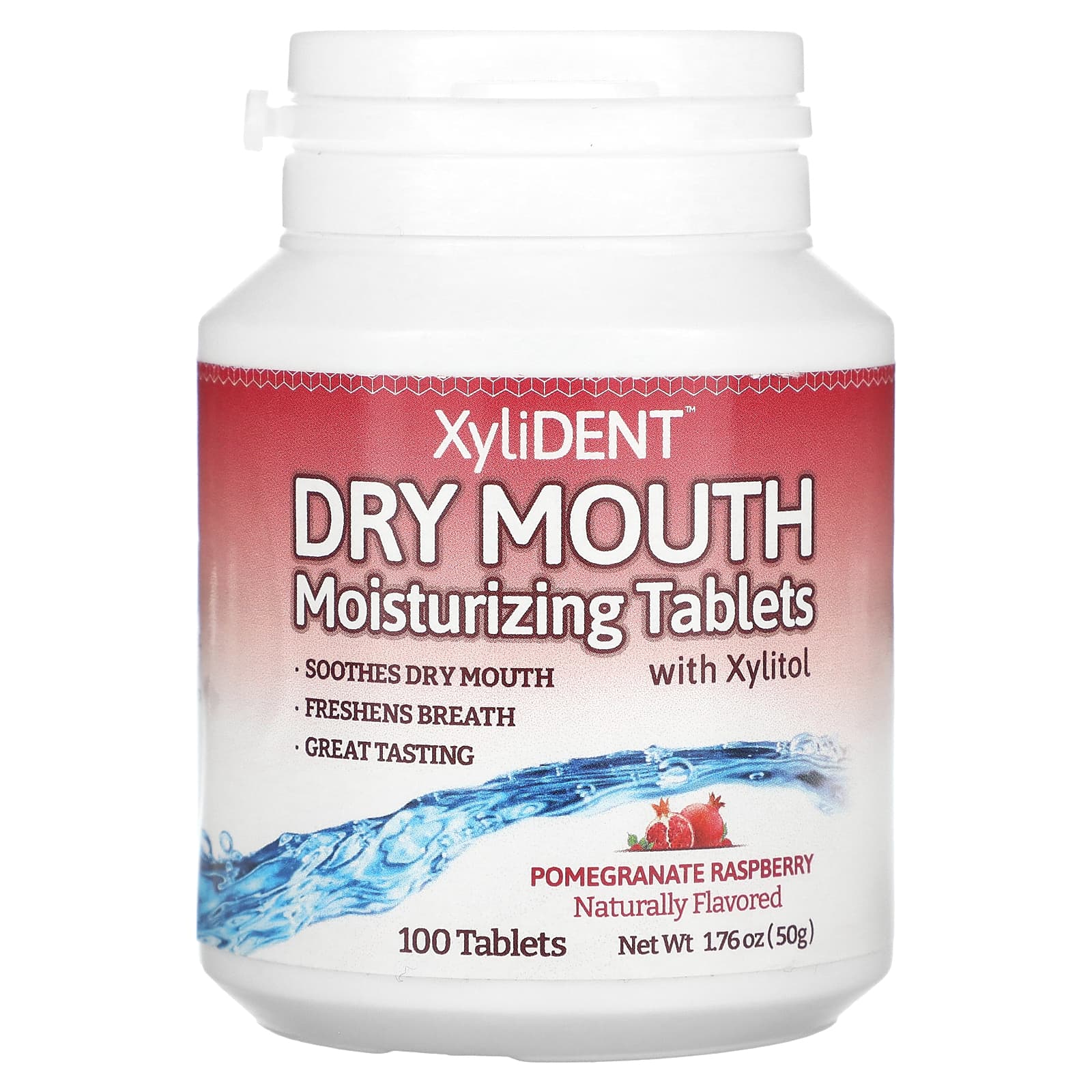 XyliDENT Dry Mouth увлажняющие таблетки с ксилитолом гранат и малина 100 таблеток 2890₽