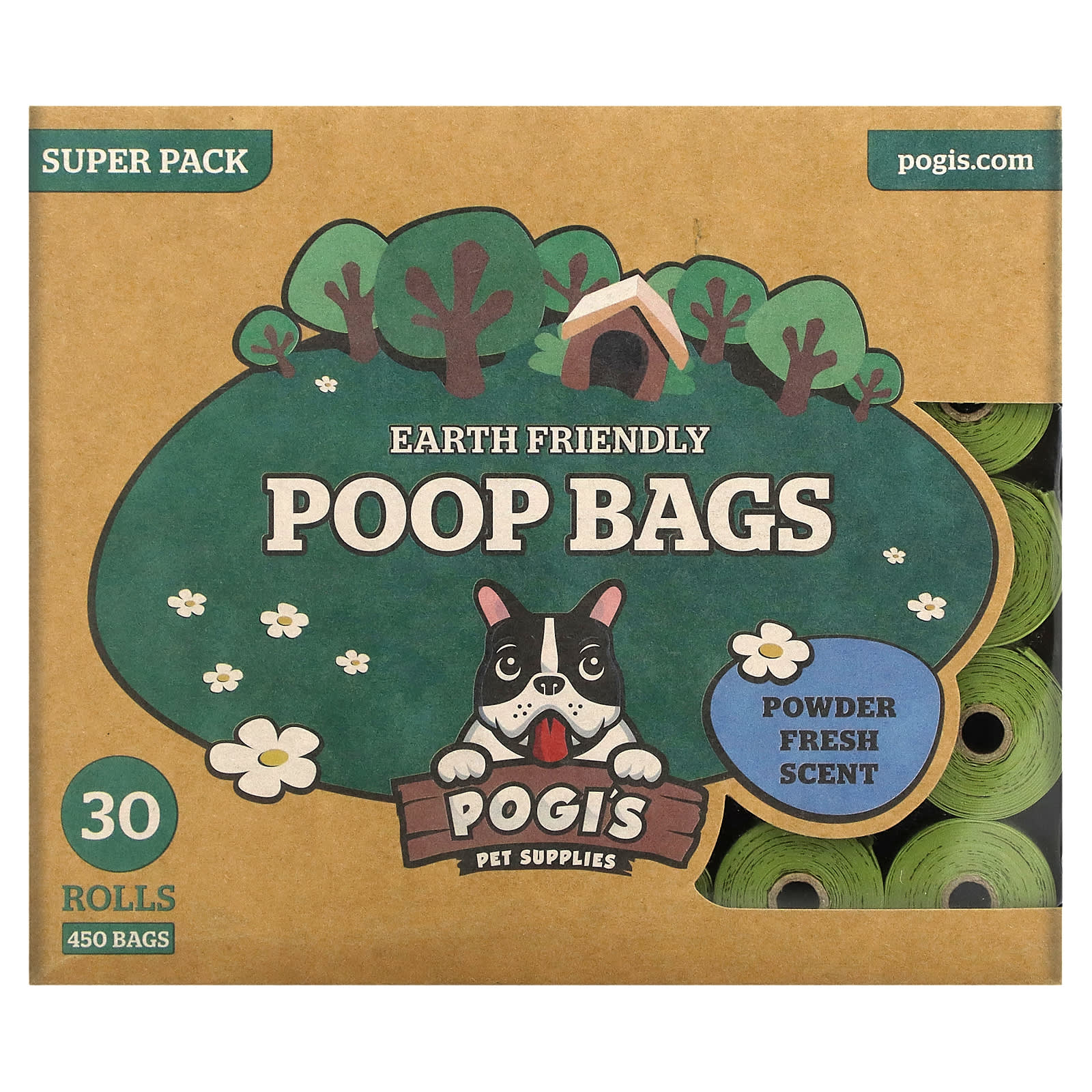 Pogis Pet Supplies Earth Friendly Poop Packages свежий порошок 30 рулонов 450 пакетиков 3590₽