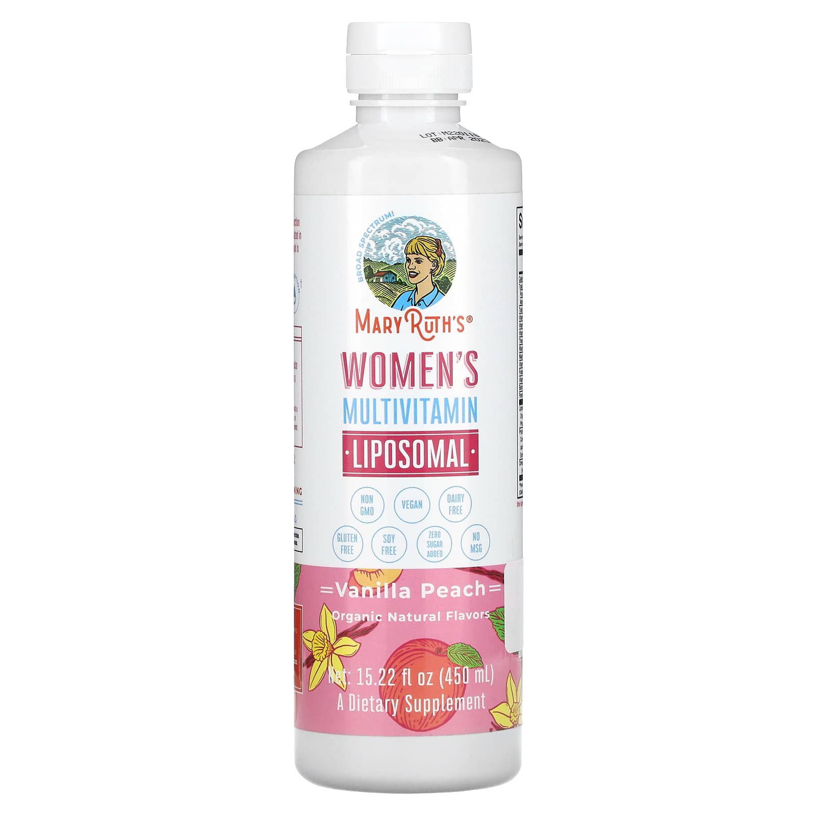 MaryRuths Womens Multivitamin Liposomal Vanilla Peach 1522 fl oz 450 ml 5690₽