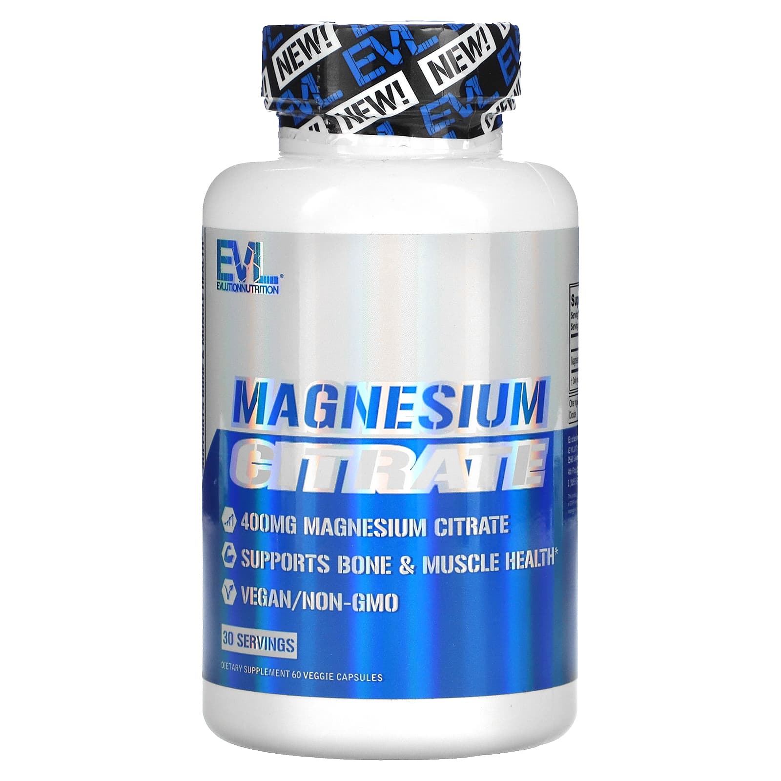 EVLution Nutrition Magnesium Citrate 200 mg 60 Veggie Capsules 1890₽