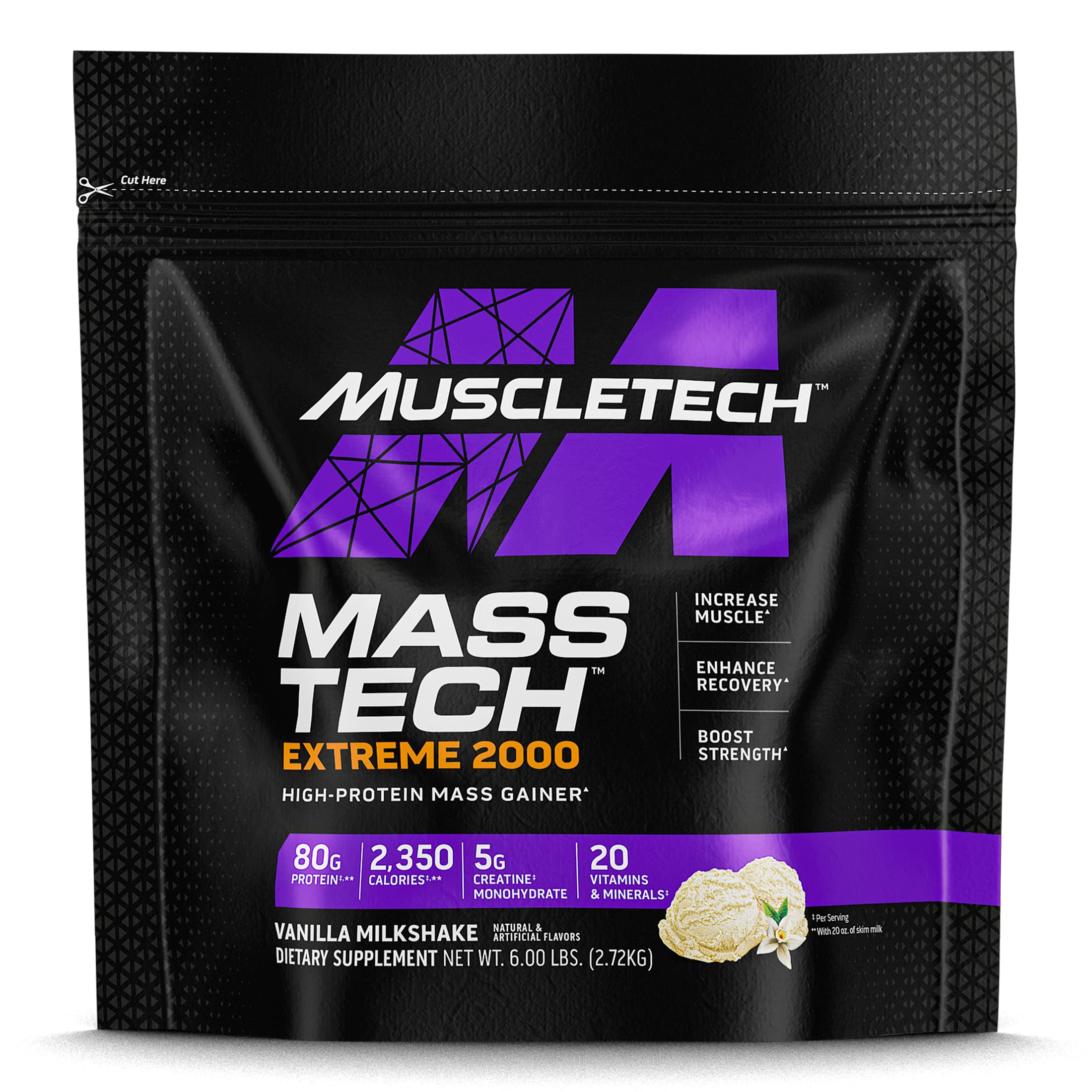 MuscleTech Mass Tech Extreme 2000 со вкусом ванильного молочного коктейля 272 кг 6 фунтов 7590₽