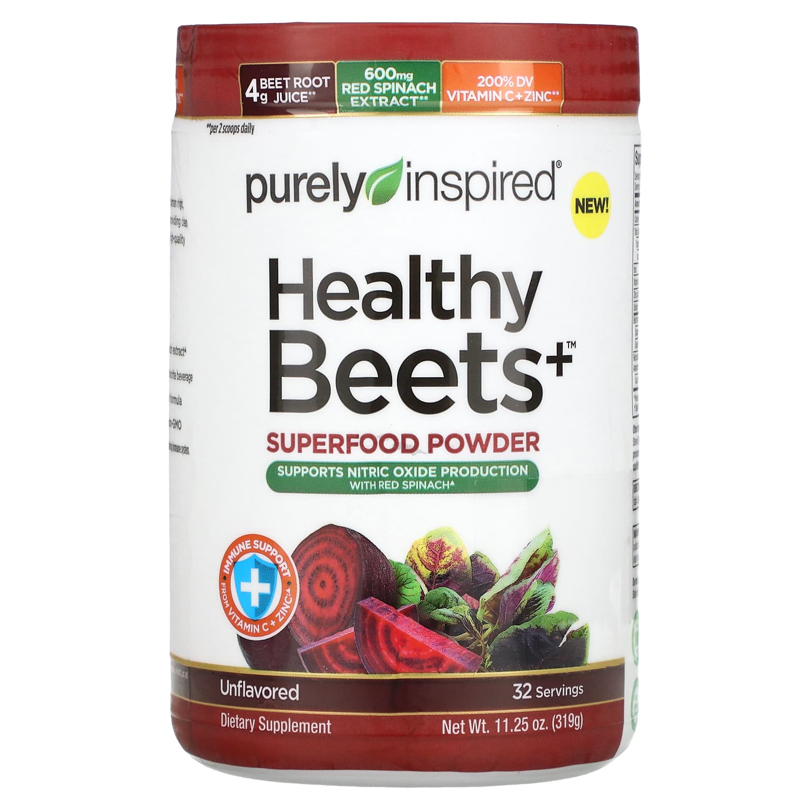 Purely Inspired Healthy Beets Superfood Powder Unflavored 1125 oz 319 g 4290₽