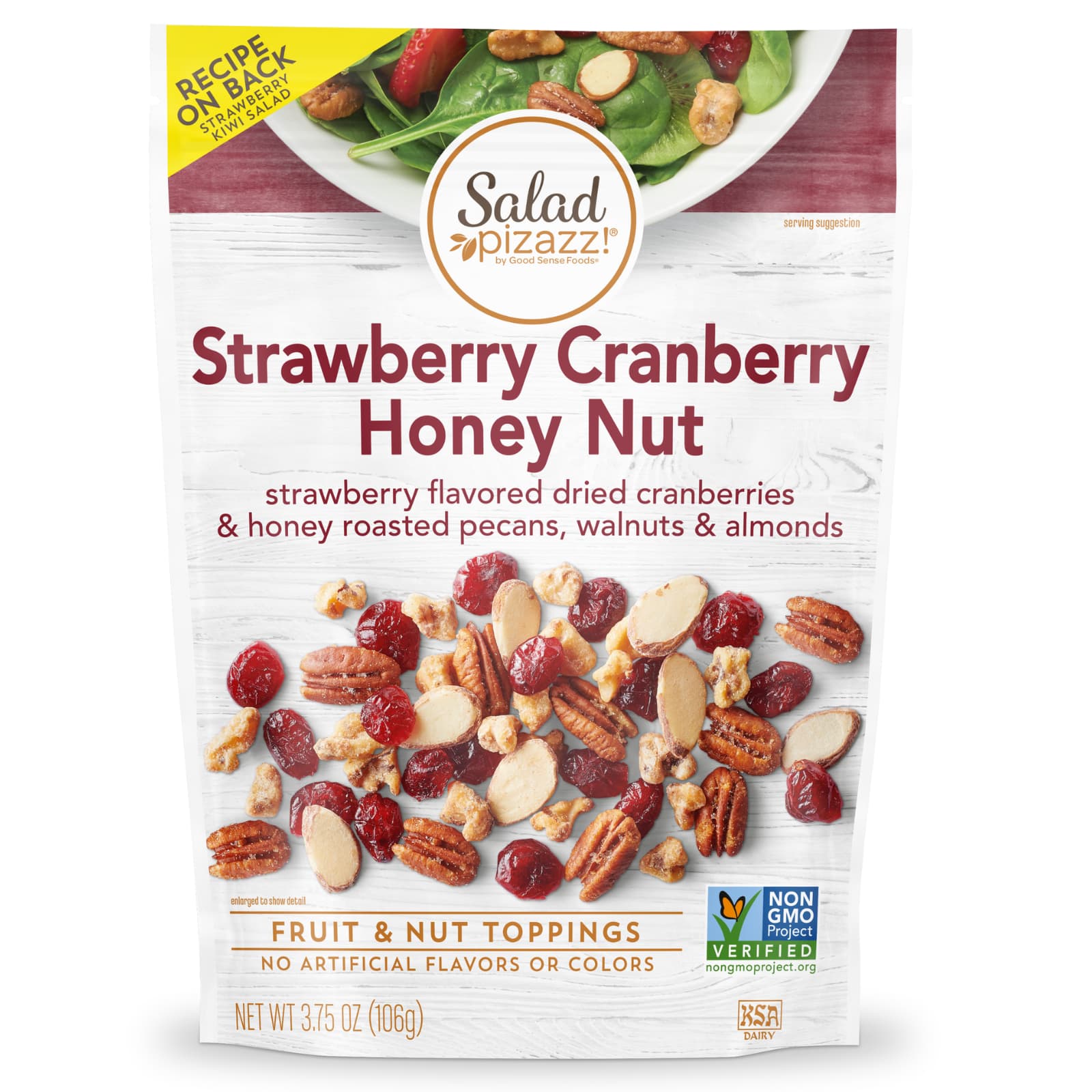 Salad Pizazz!, Fruit - Nut Toppers, клубника, клюква, мед и орех, 106 г (3,75 унции)
