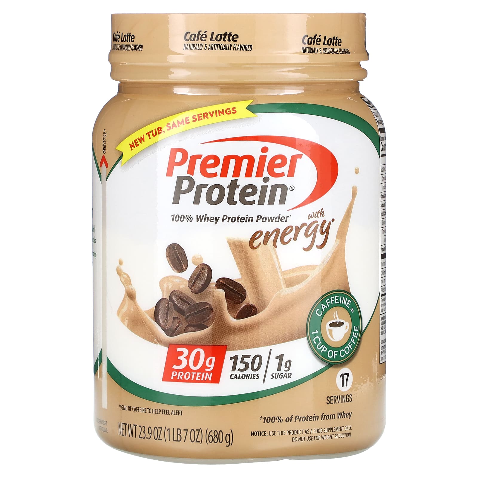 Premier Protein Порошок из 100 сывороточного протеина с энергией кофейный латте 680 г 239 унции 6290₽