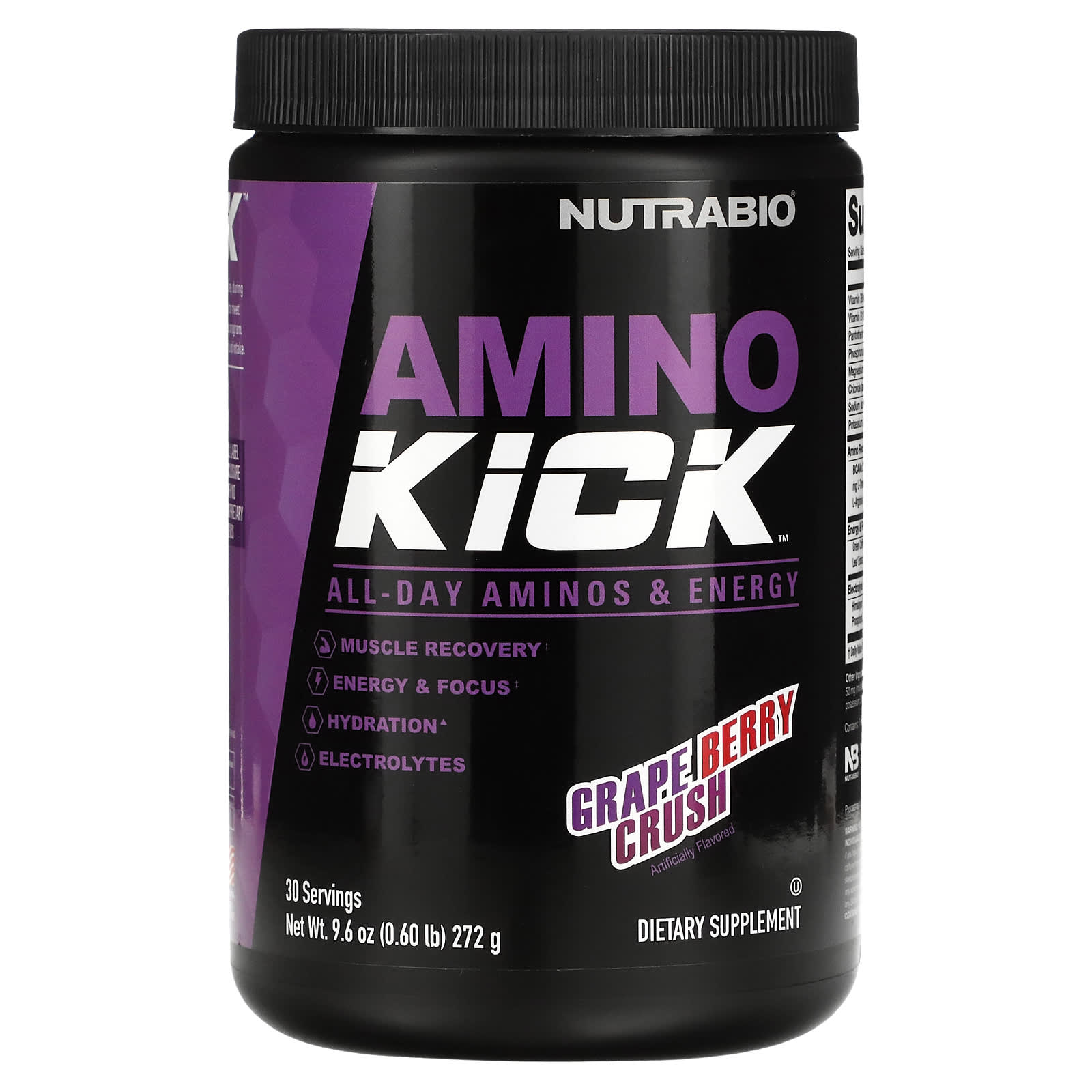 NutraBio Amino Kick Grape Berry Crush 272 г 06 фунта 4590₽