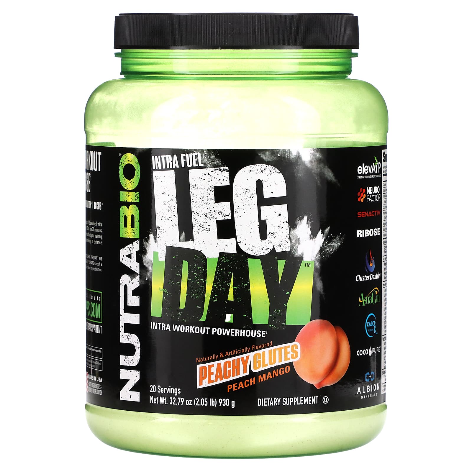 NutraBio Intra Fuel Leg Day персиковые ягодицы персик и манго 930 г 205 фунта 11390₽