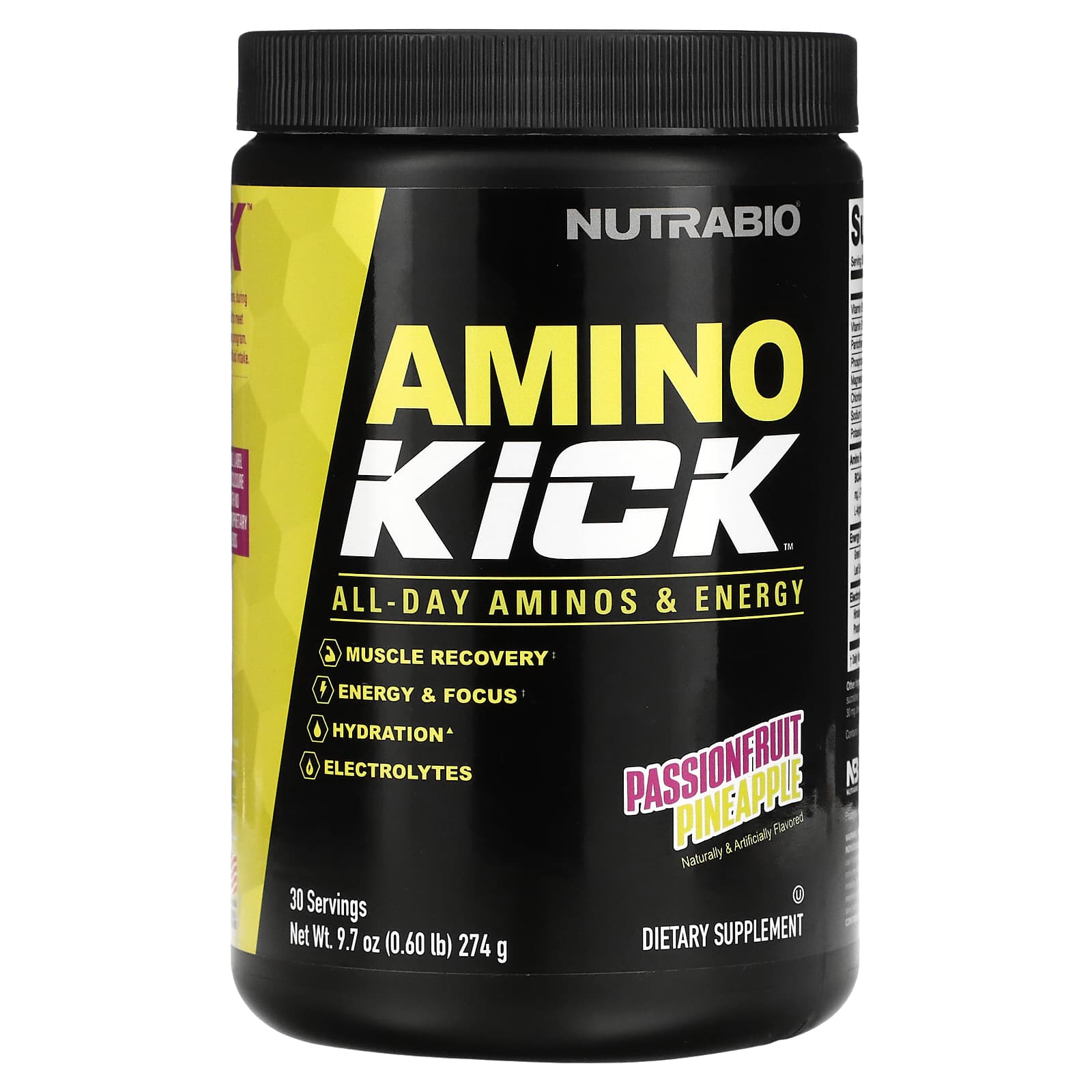 NutraBio Amino Kick ананас с маракуйей 274 г 06 фунта 4590₽