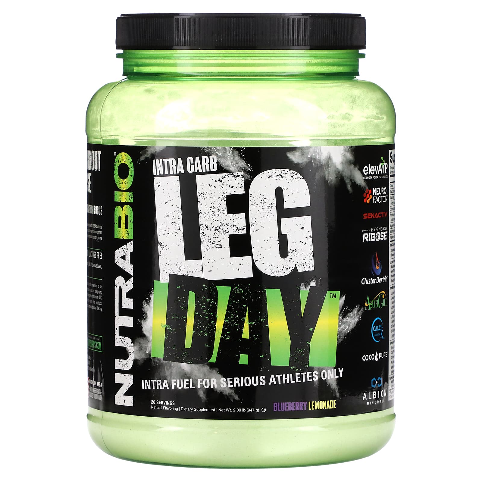 NutraBio Intra Carb Leg Day черничный лимонад 947 г 209 фунта 11390₽