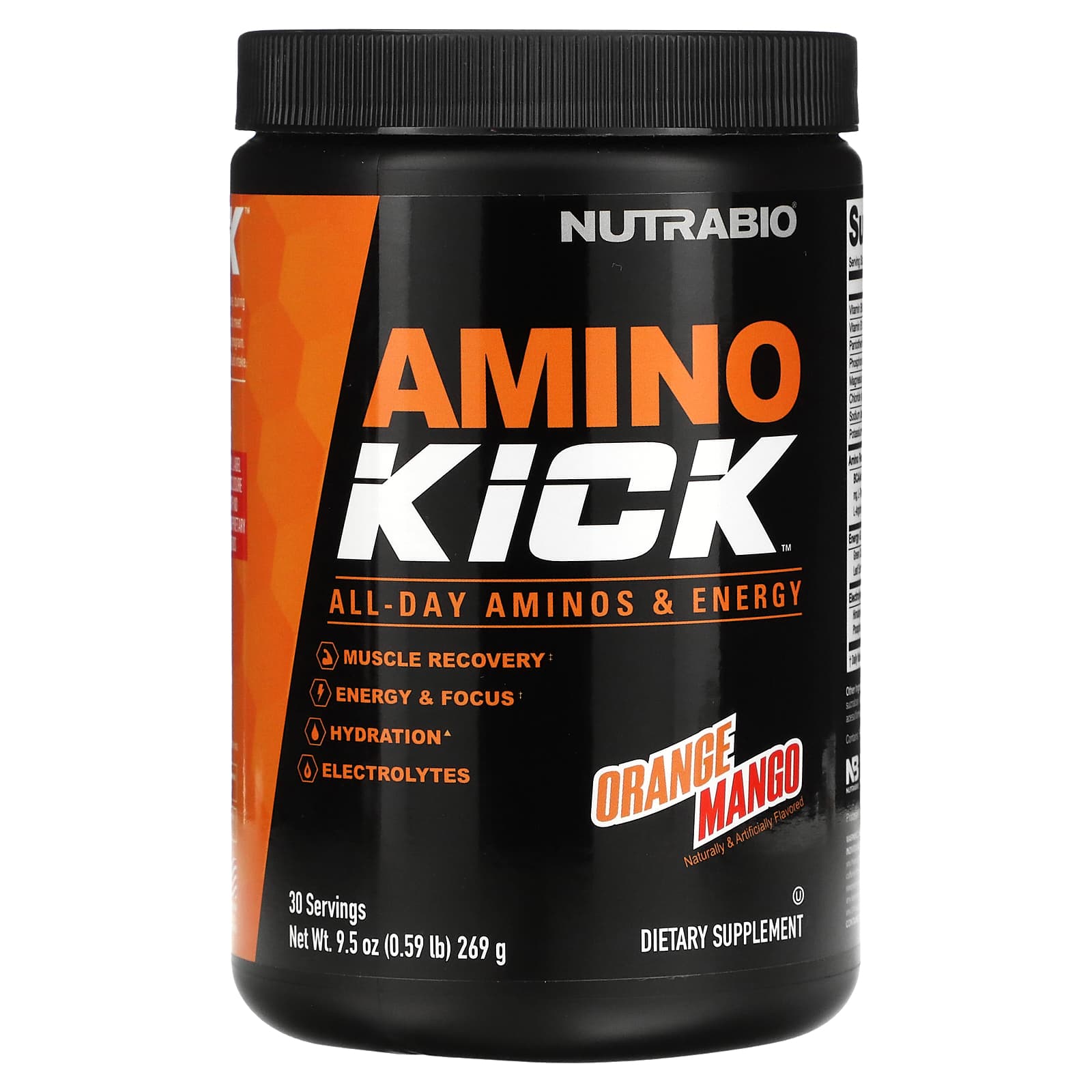 NutraBio Amino Kick апельсин и манго 269 г 059 фунта 4590₽
