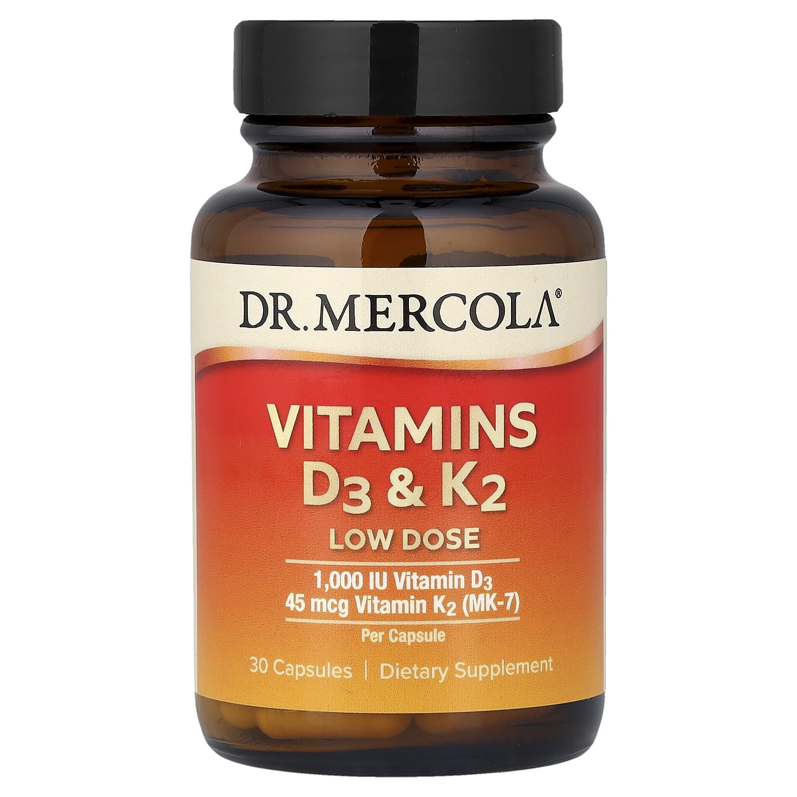 Dr Mercola Витамины D3 и K2 в низкой дозе 30 капсул 3090₽