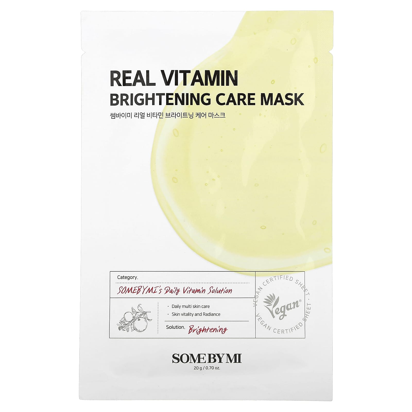 SOME BY MI Real Vitamin осветляющая маска для лица 1 шт 20 г 070 унции 1390₽