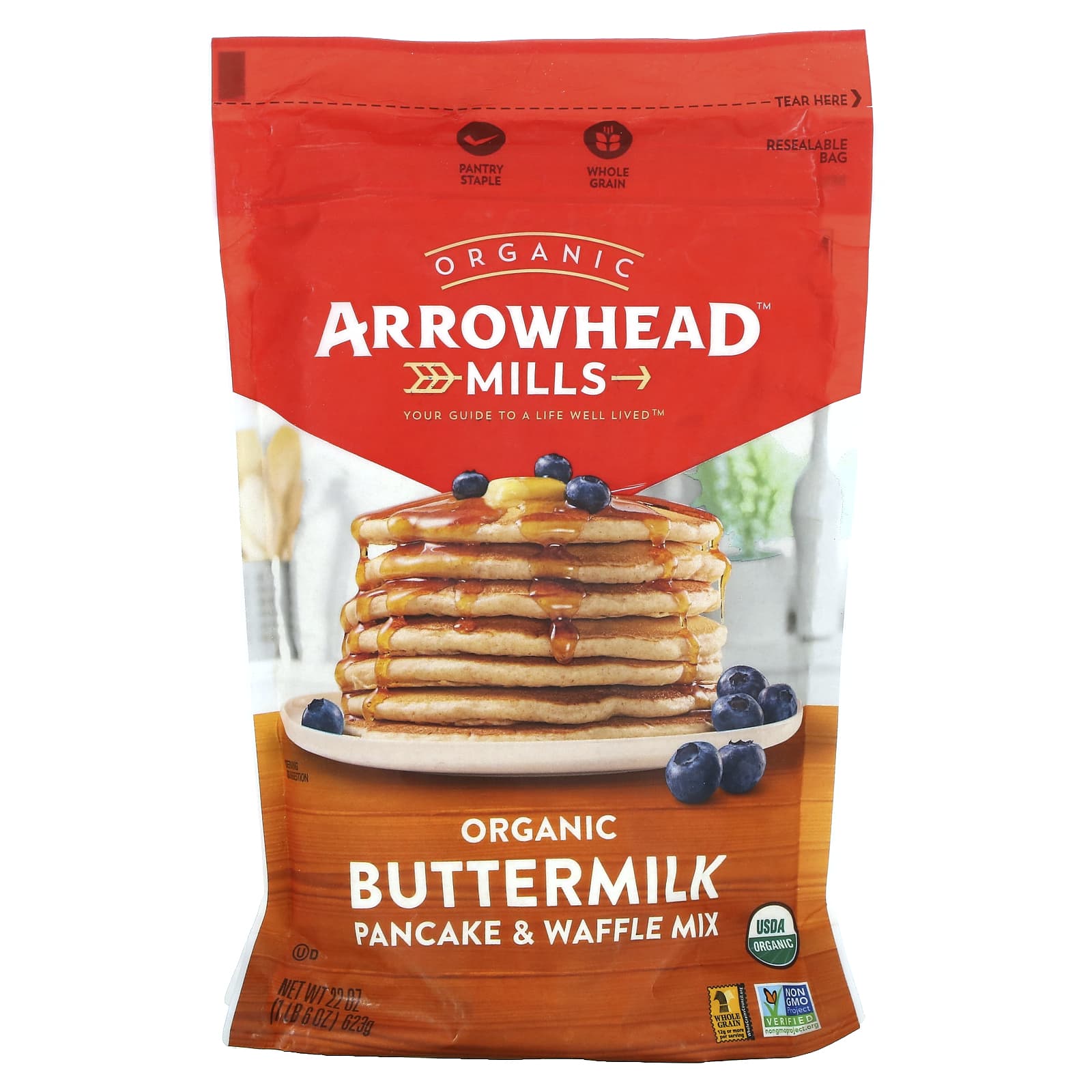 Arrowhead Mills Органическая смесь для блинов и вафель 1 фунт 6 унций 623 г 1690₽