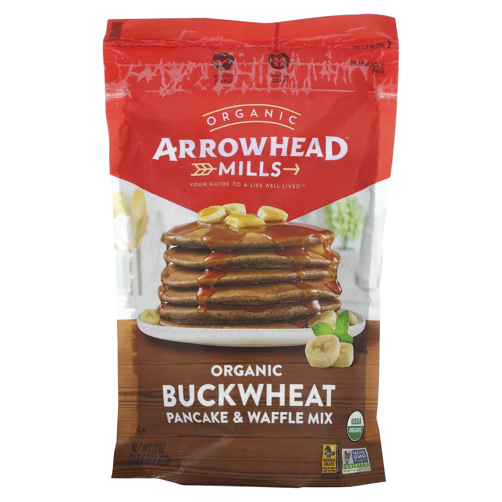 Arrowhead Mills Органическая смесь для блинов и вафель из гречки 623 г 1 фунт 6 унций 1690₽