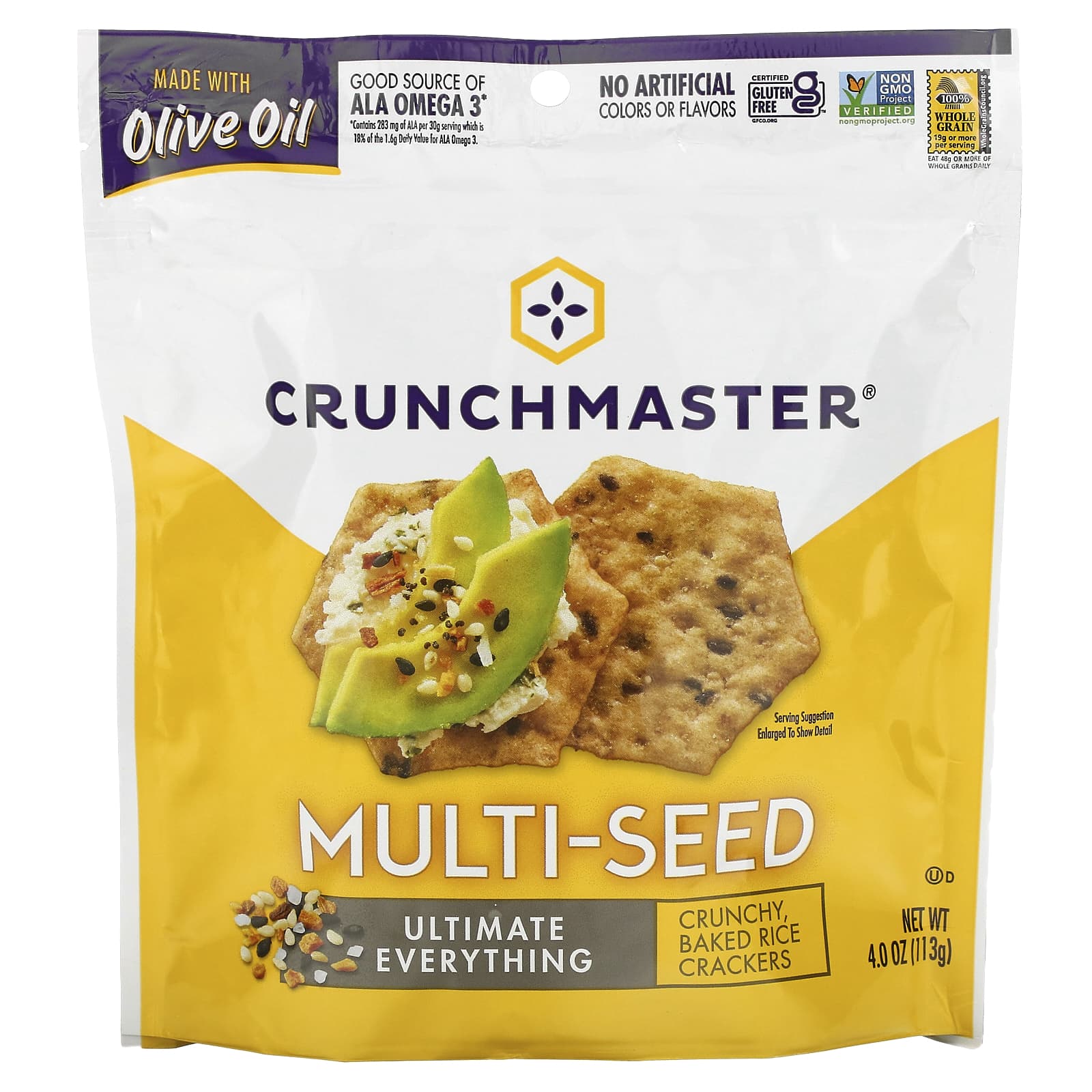 Crunchmaster Multi-Seed хрустящие рисовые крекеры Ultimate Everything 113 г 4 унции 1590₽