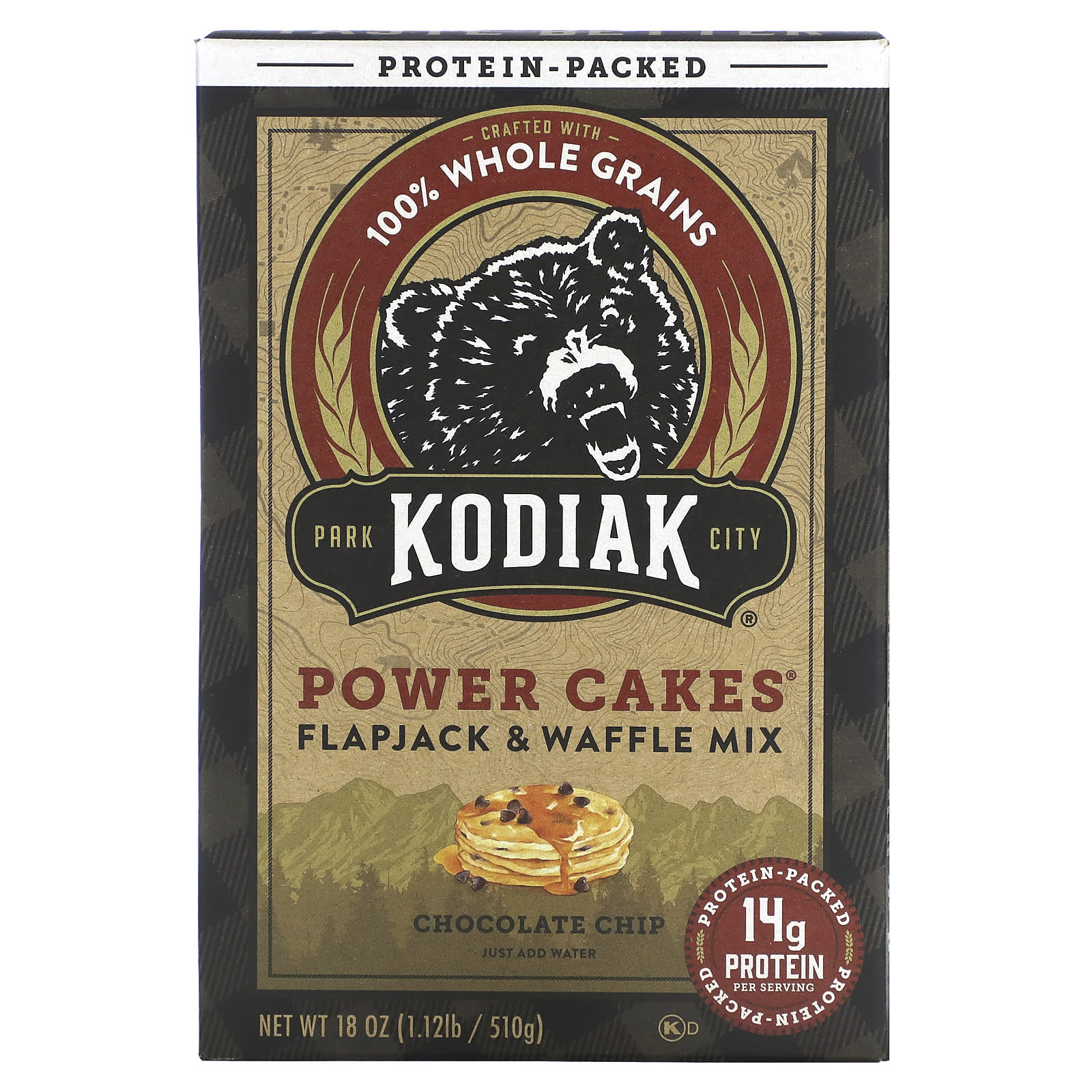 Kodiak Cakes Power Cakes смесь для лепешки и вафли с шоколадной крошкой 510 г 18 унций 1890₽