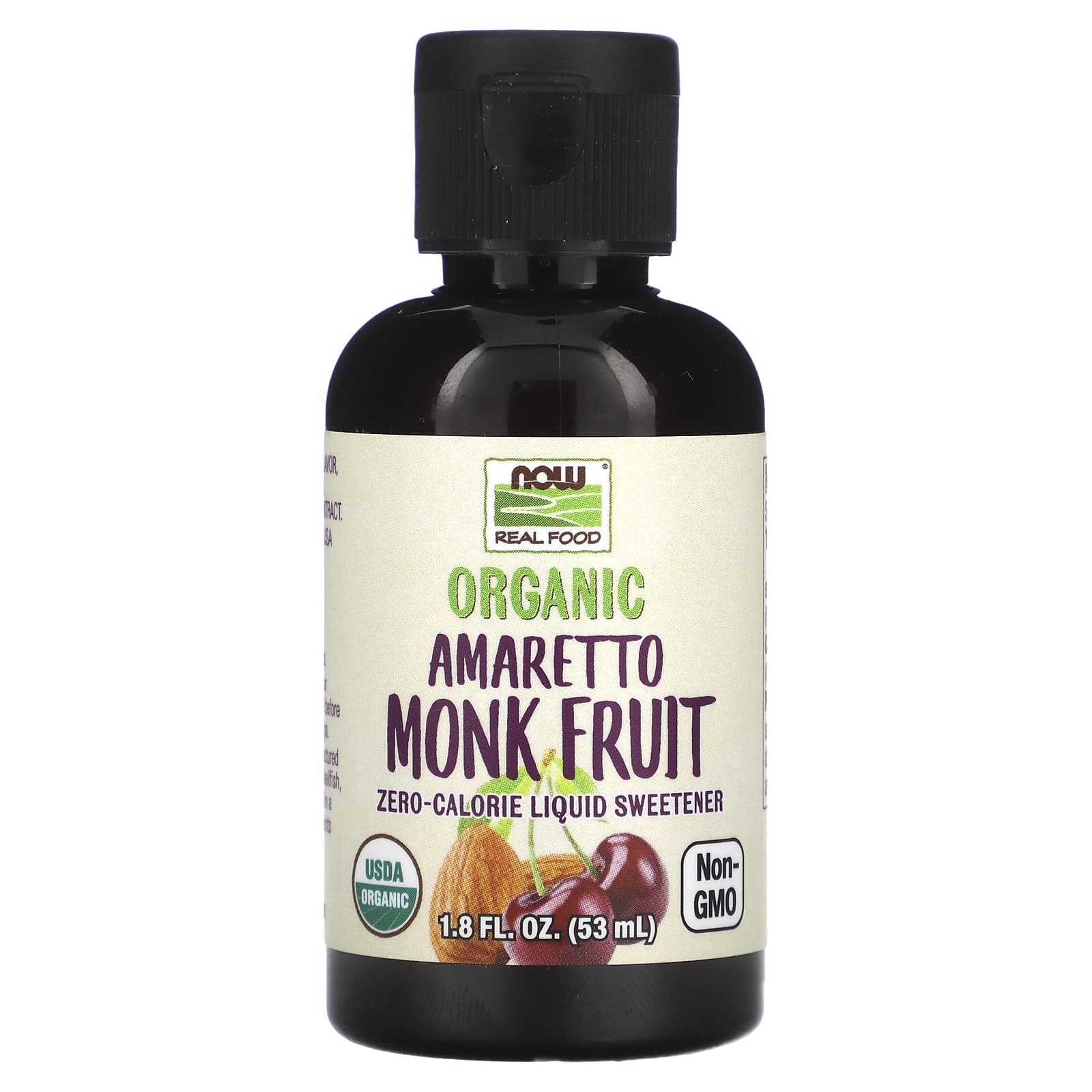 NOW Foods Organic Amaretto Monk Fruit низкокалорийный жидкий подсластитель 53 мл 18 жидк Унции 2590₽
