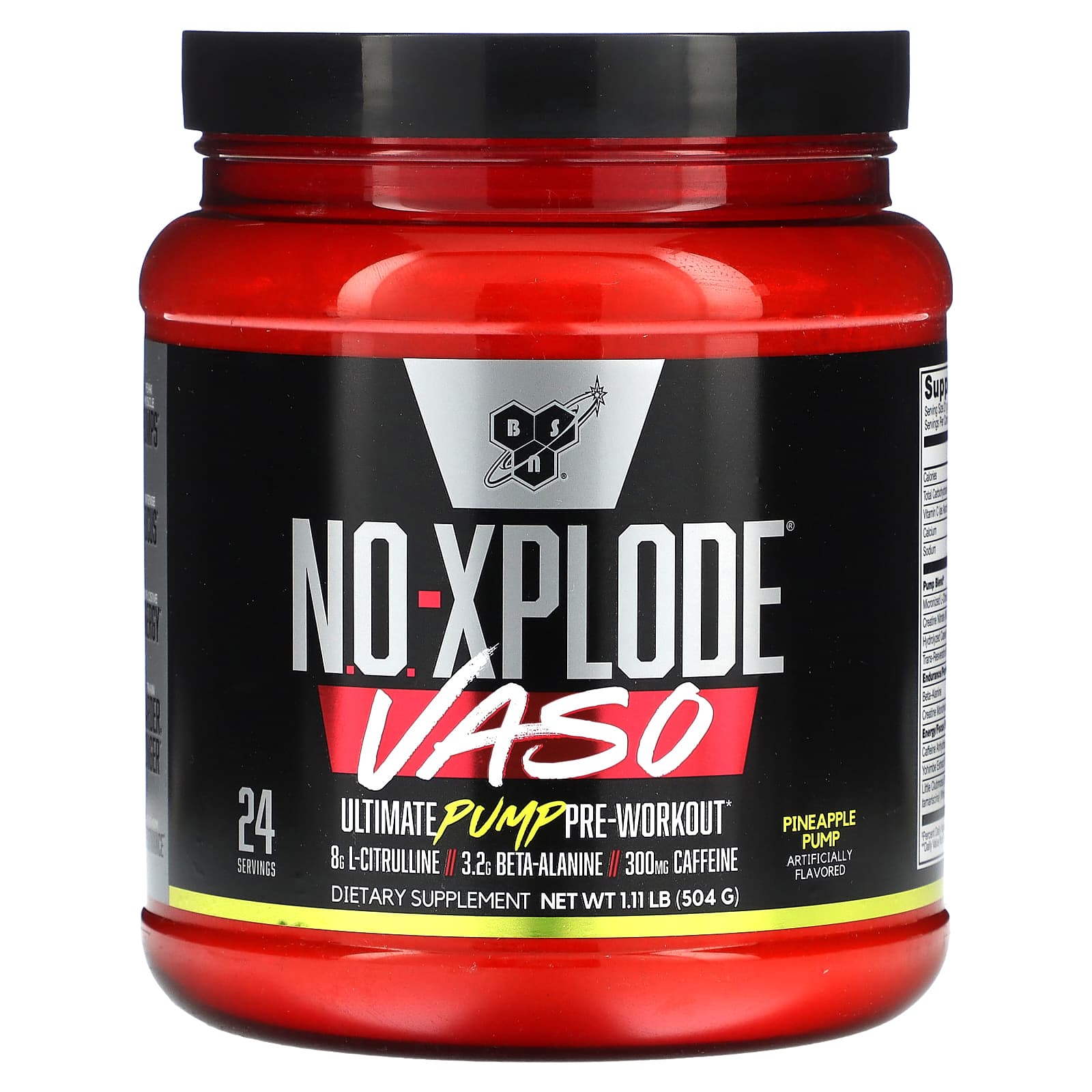 BSN No-Xplode VASO Ultimate Pump перед тренировкой с ананасом 504 г 111 фунта 7690₽
