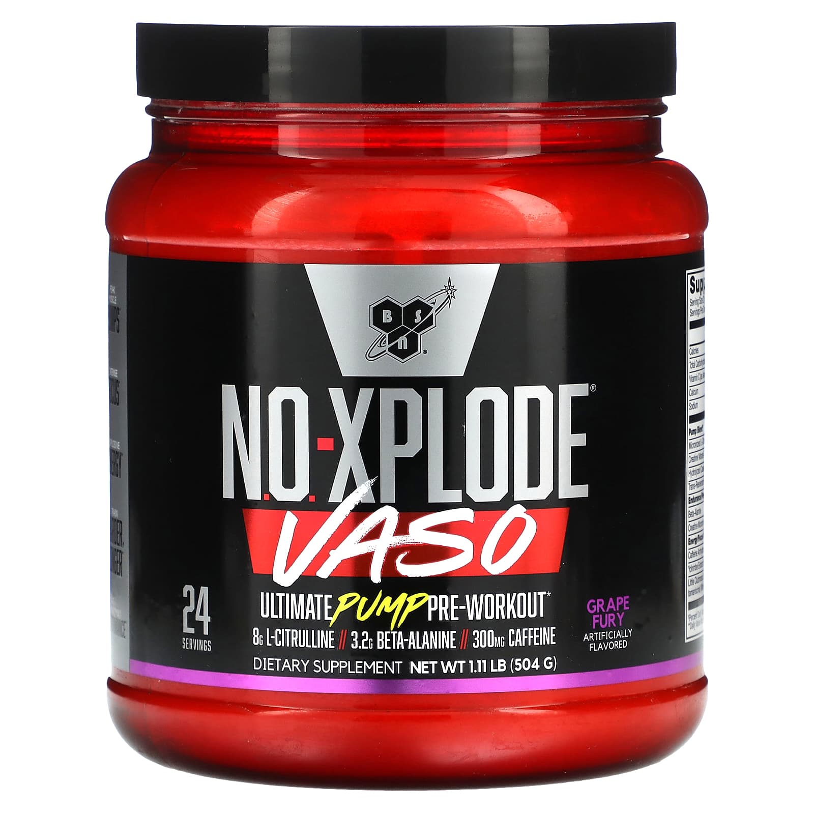 BSN No-Xplode VASO Ultimate Pump перед тренировкой Grape Fury 504 г 111 фунта 7690₽