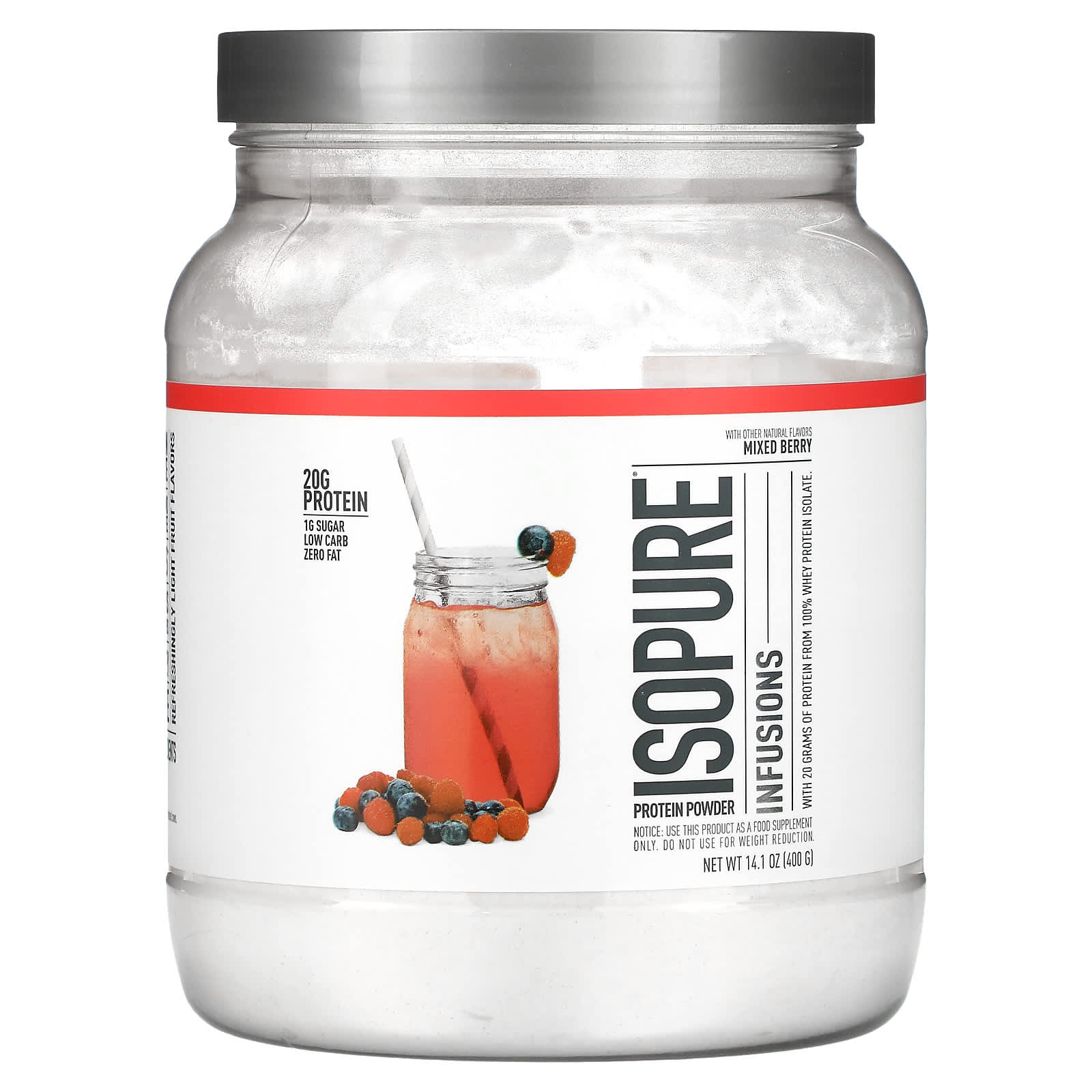 Isopure Infusions протеиновый порошок ягодное ассорти 400 г 141 унции 5690₽