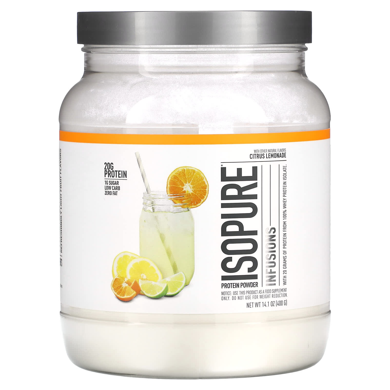 Isopure Infusions протеиновый порошок цитрусовый лимонад 400 г 141 унции 5690₽
