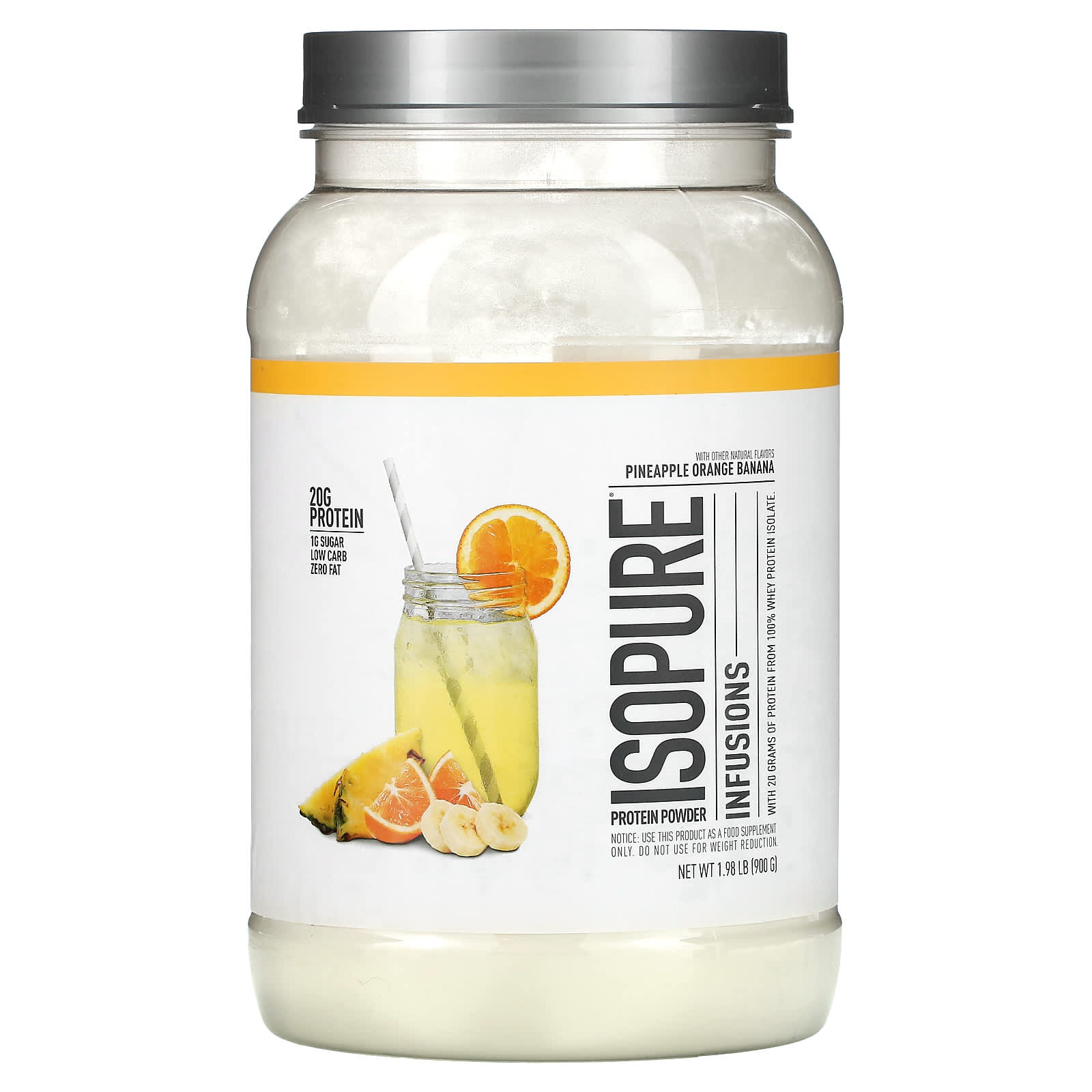 Isopure Протеиновый порошок Infusions ананас апельсин и банан 900 г 198 фунта 9290₽