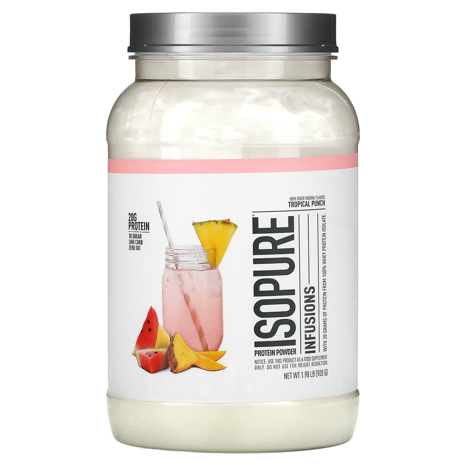 Isopure Протеиновый порошок Infusions тропический пунш 900 г 198 фунта 9290₽