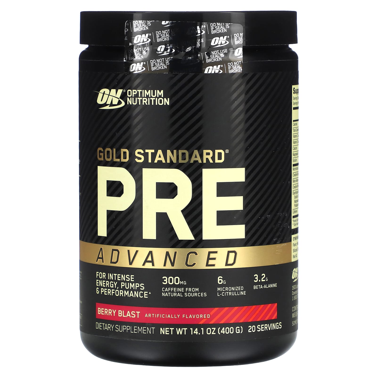 Optimum Nutrition Gold Standard Pre Advanced Berry Blast 400 г 141 унции 8990₽