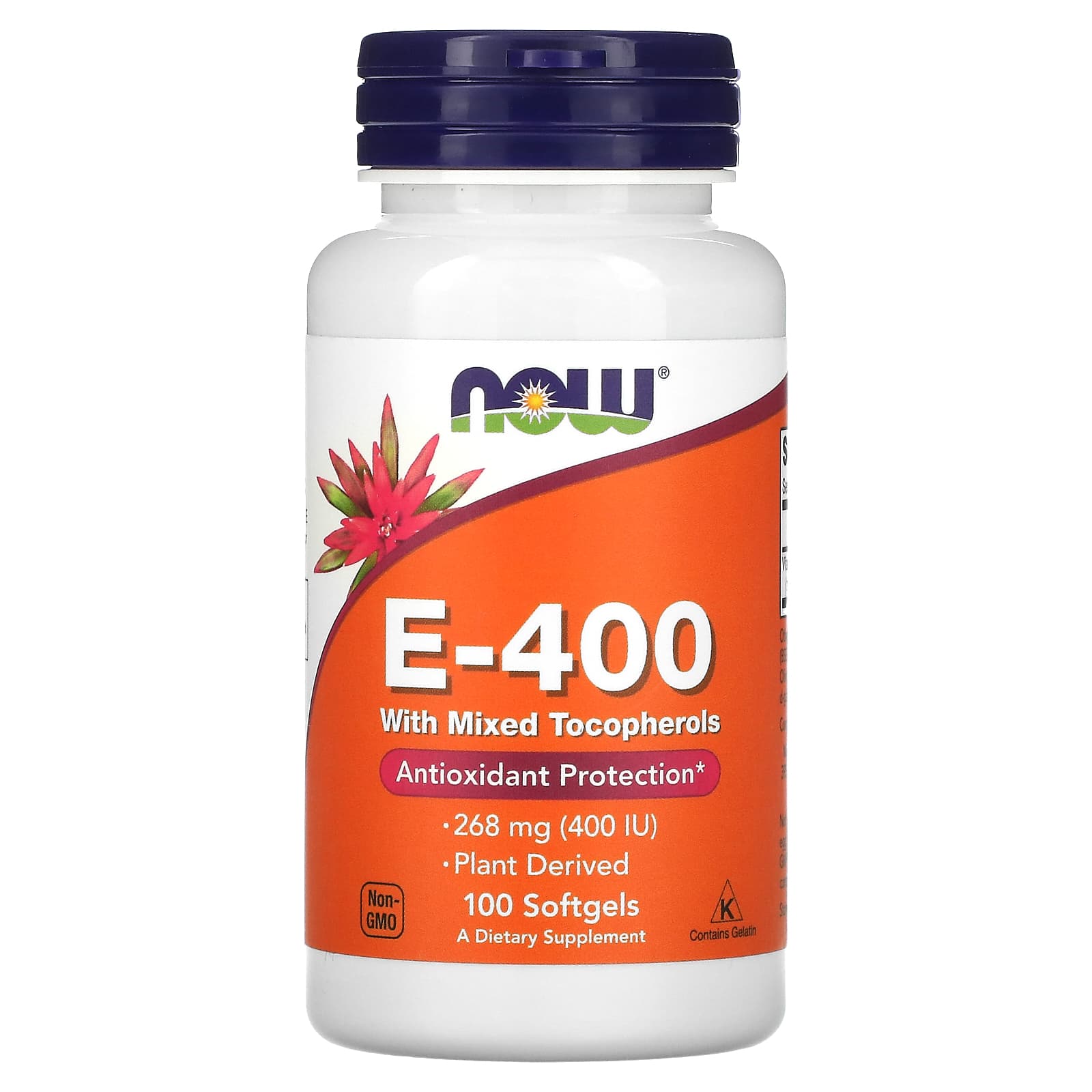 NOW Foods E-400 со смешанными токоферолами 268 мг 400 МЕ 100 мягких таблеток 2290₽