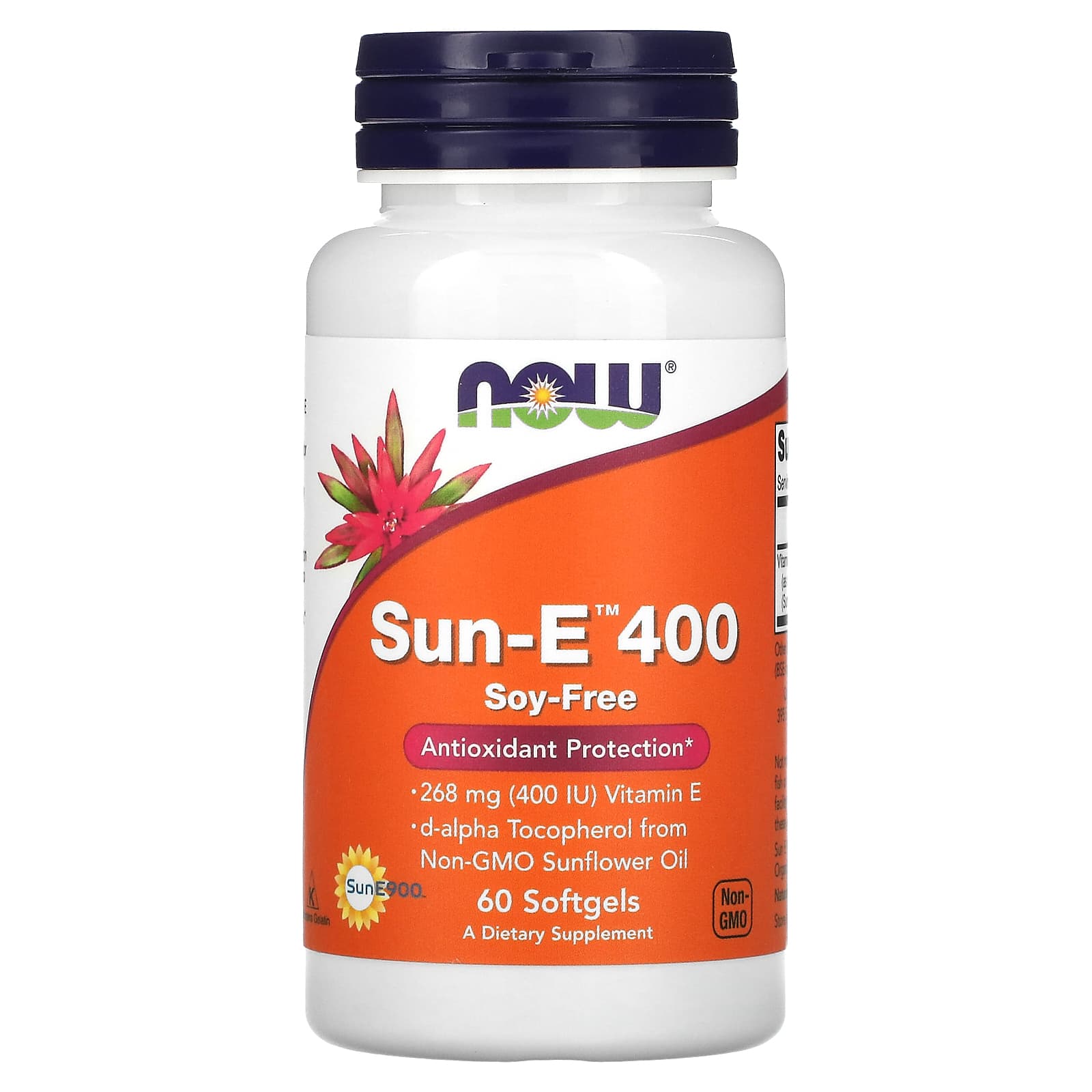 NOW Foods Sun-E 400 268 мг 400 МЕ 60 мягких таблеток 3090₽