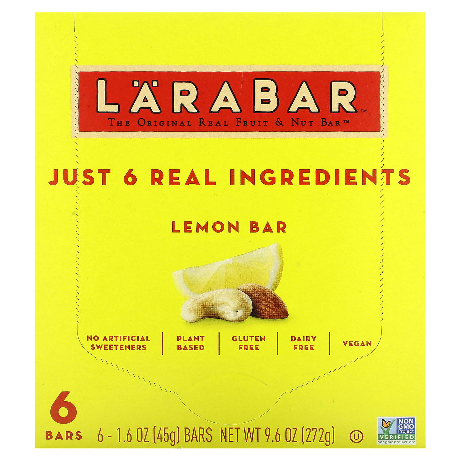 Larabar The Original Real Fruit - Nut Bar лимон 6 батончиков по 45 г 16 унции 2290₽