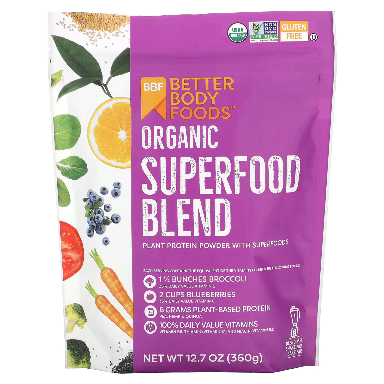 BetterBody Foods Органическая смесь суперфудов 360 г 127 унции 2690₽