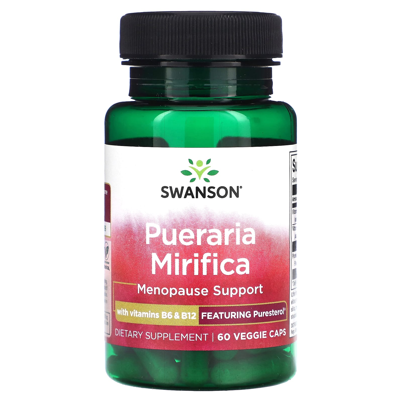 Swanson Пуэрария мирифика с витаминами B6 и B12 60 растительных капсул 2190₽