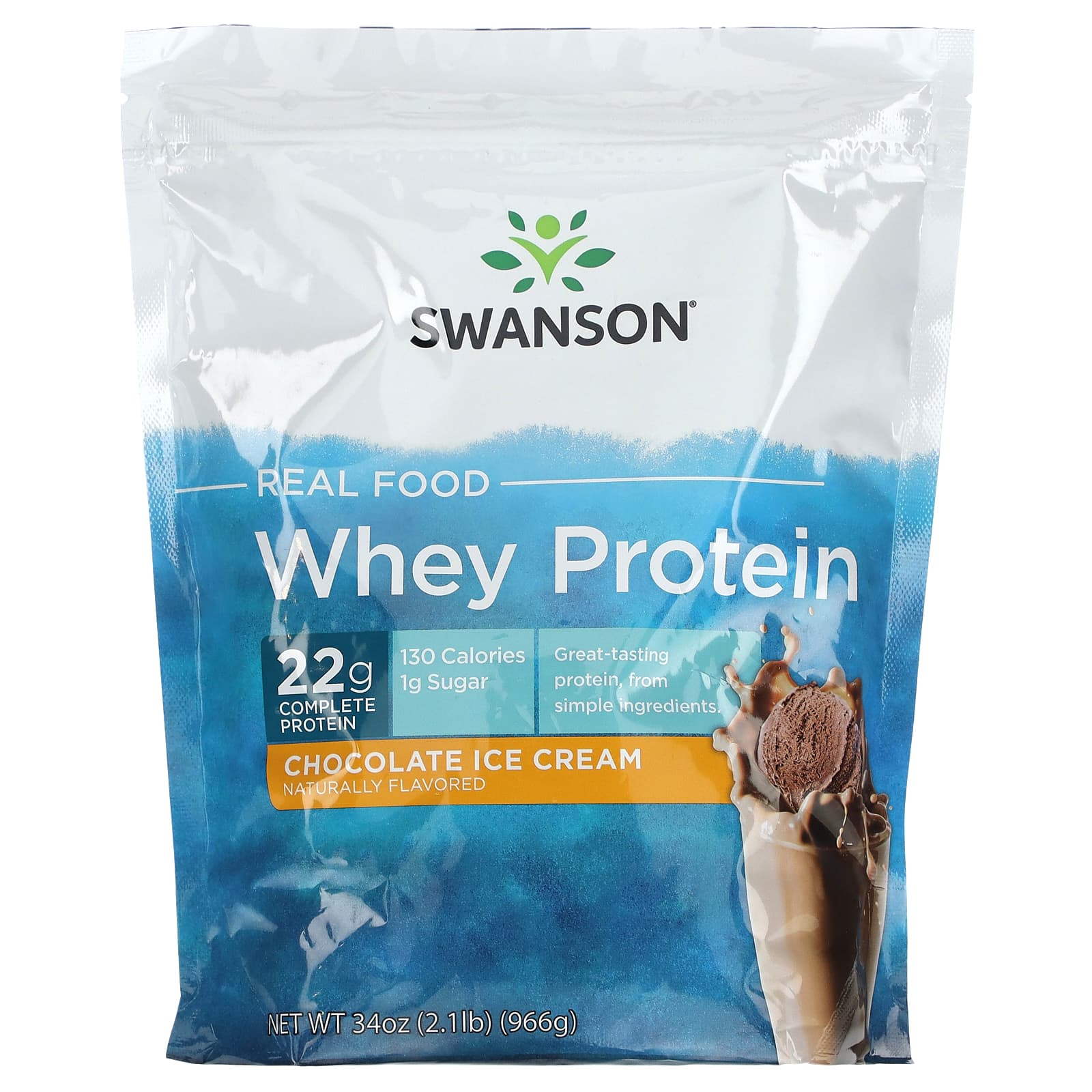 Swanson Real Food Whey Protein шоколадное мороженое 966 г 21 фунта 5090₽