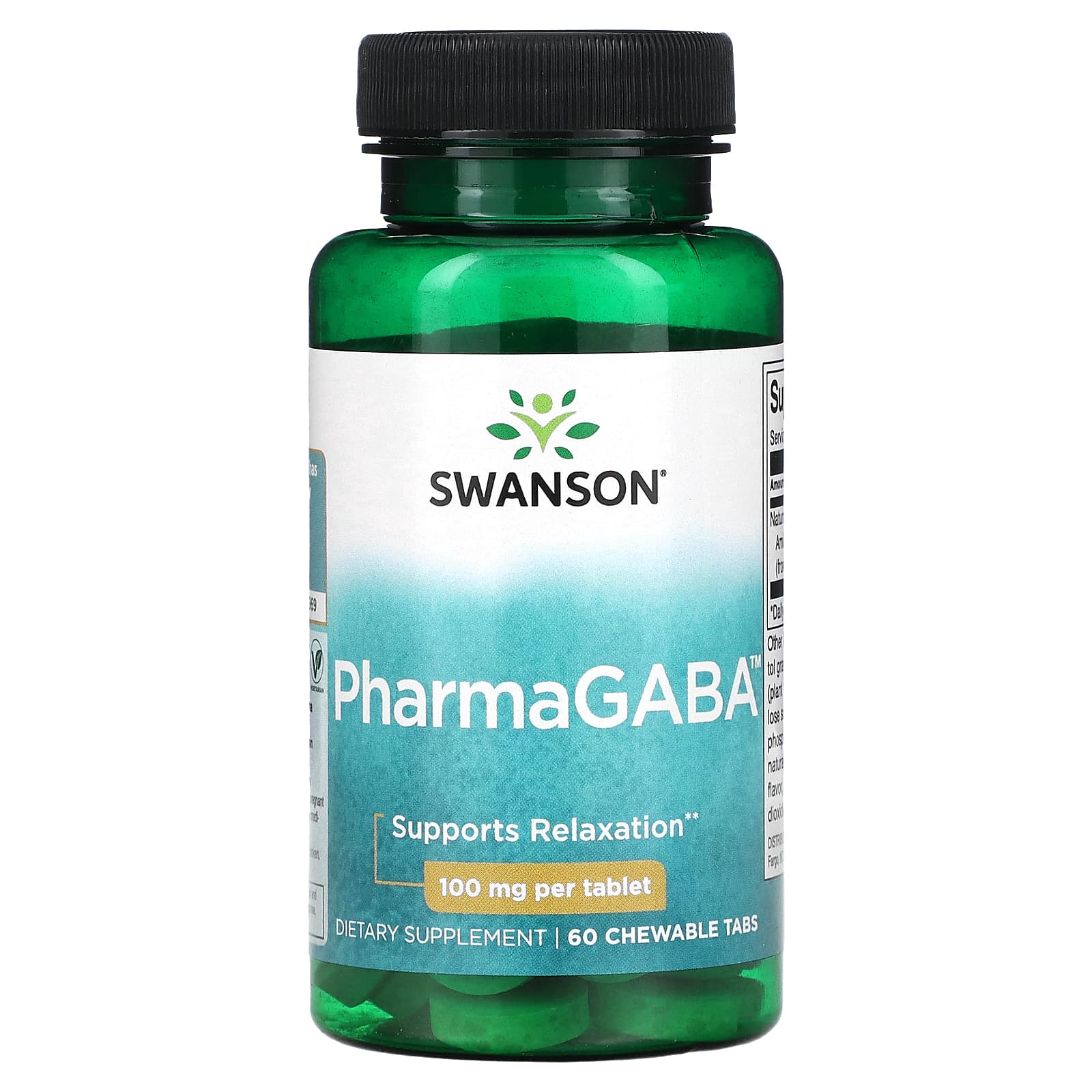 Swanson PharmaGABA 100 мг 60 жевательных таблеток 3990₽