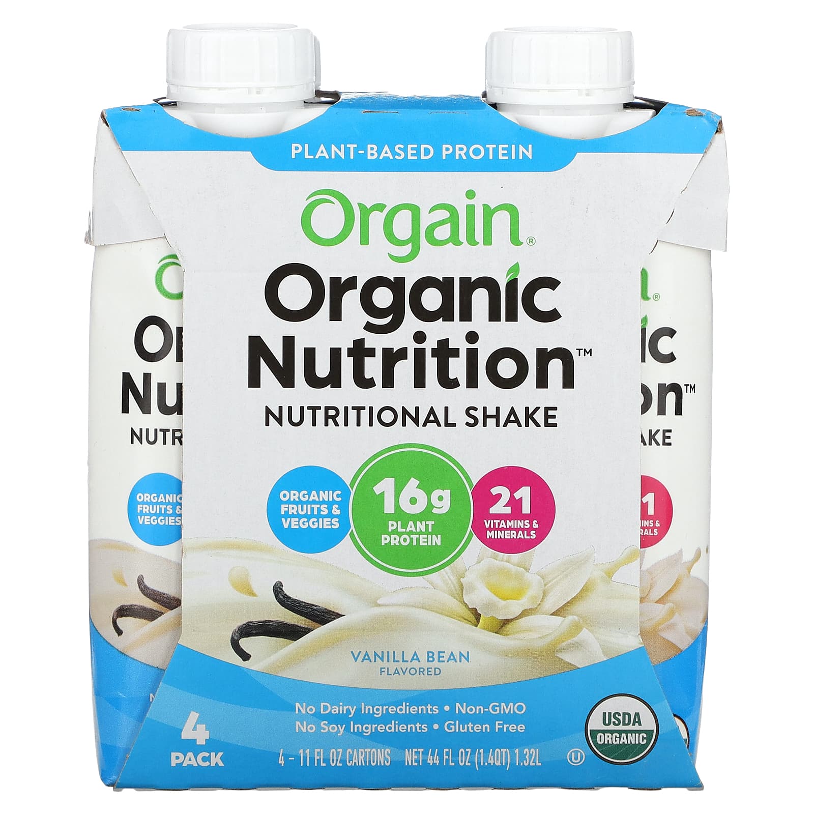 Orgain Organic Nutrition питательный коктейль ваниль 4 пакетика по 330 мл 11 жидк Унций 2090₽