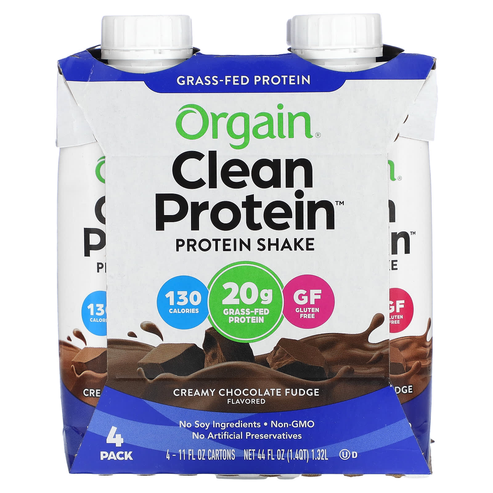 Orgain Clean Protein Shake сливочная шоколадная помадка 4 пакетика по 330 мл 11 жидк Унций 2090₽