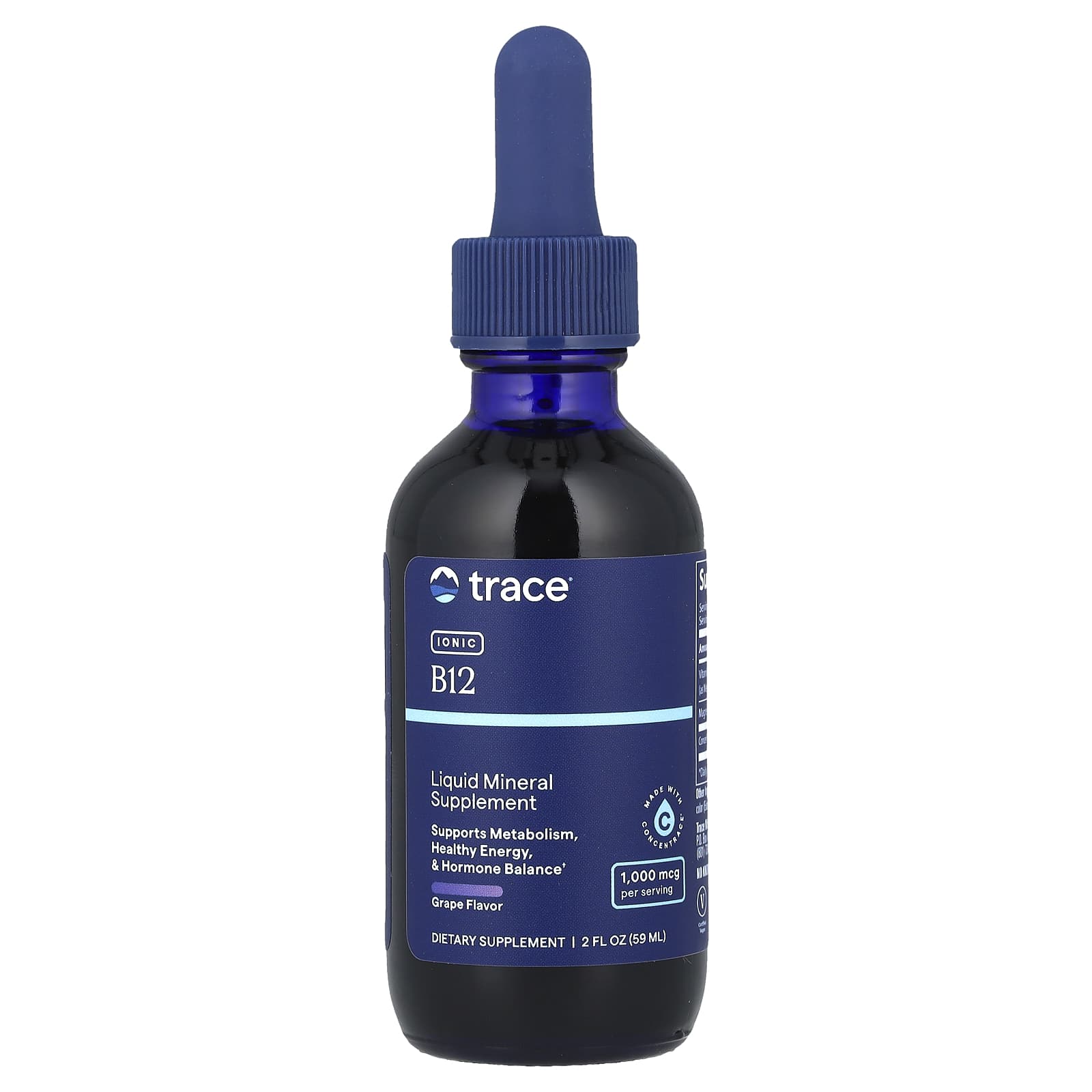 Trace Minerals Ionic B12 натуральный виноград 1000 мкг 59 мл 2 жидк Унции 3790₽