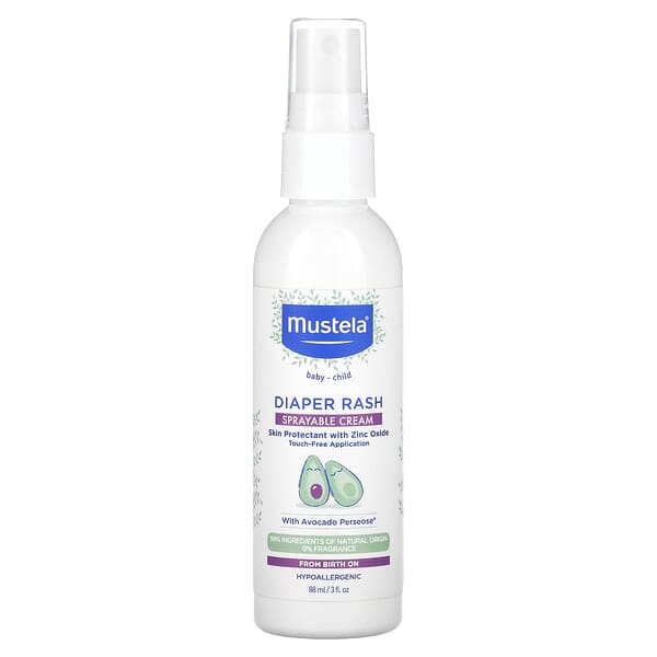 Mustela, Diaper Rash, спрей, без отдушек, 88 мл (3 жидк. Унции)