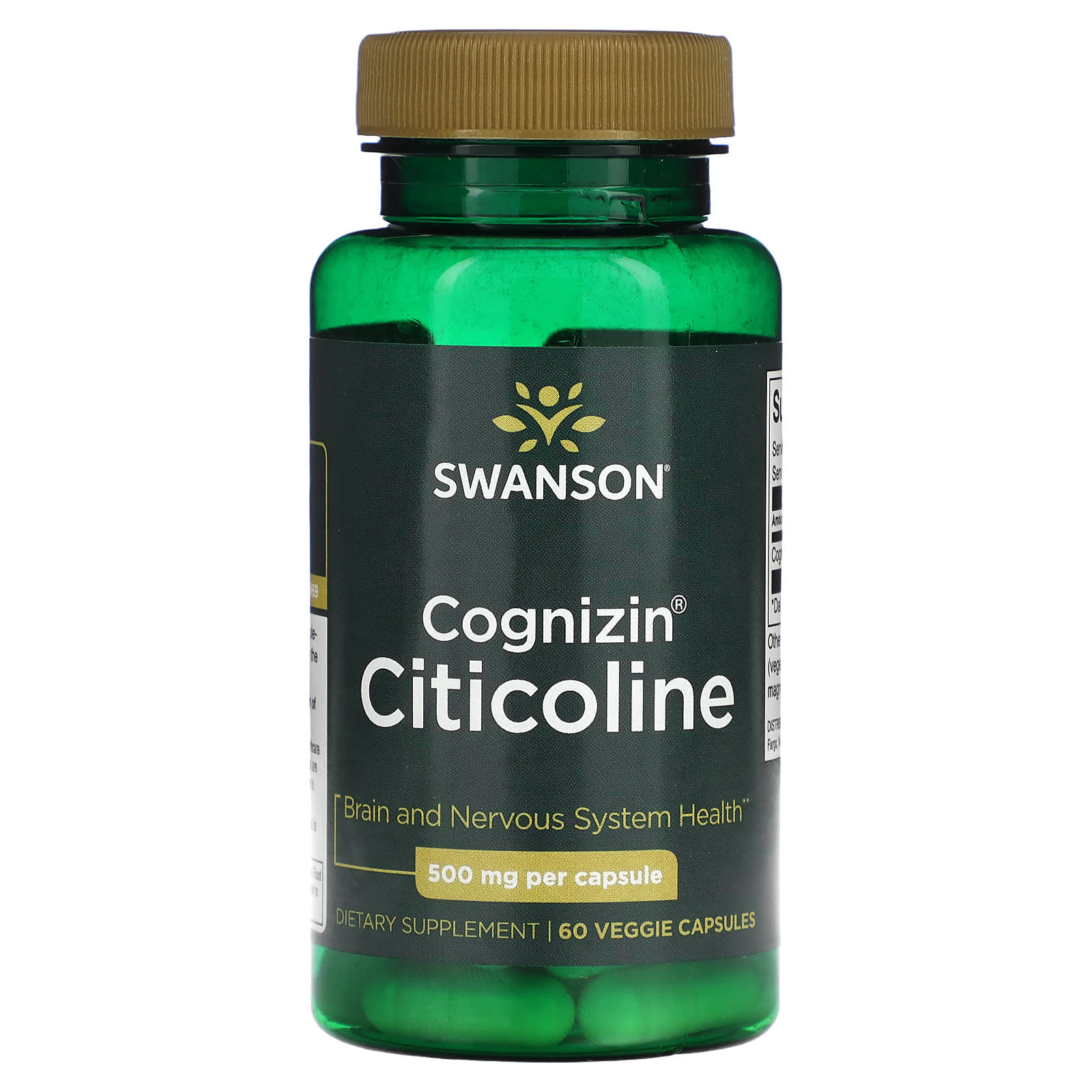 Swanson Cognizin Citicoline 500 мг 60 растительных капсул 9390₽
