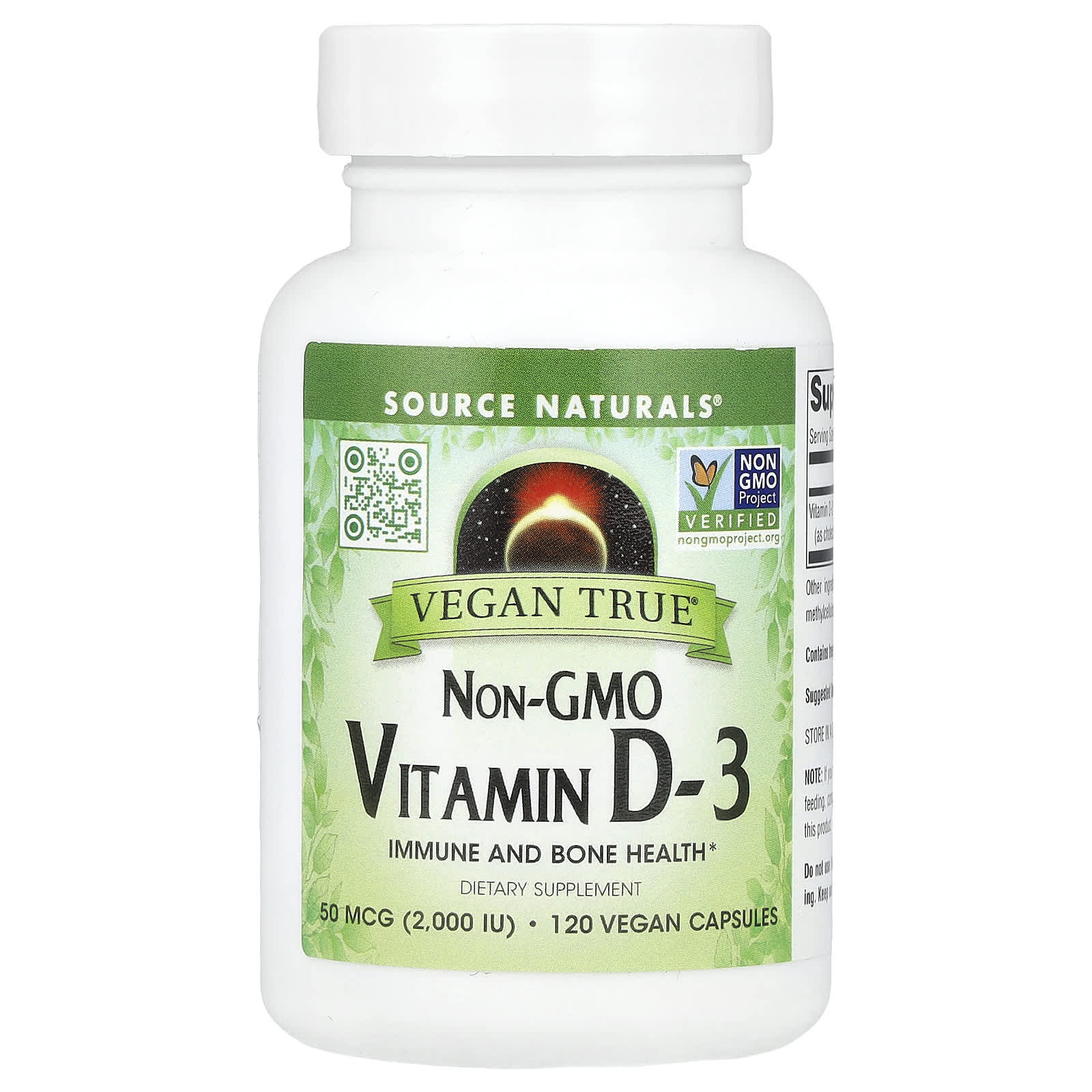 Source Naturals Vegan True витамин D3 без ГМО 50 мкг 2000 МЕ 120 веганских капсул 5990₽