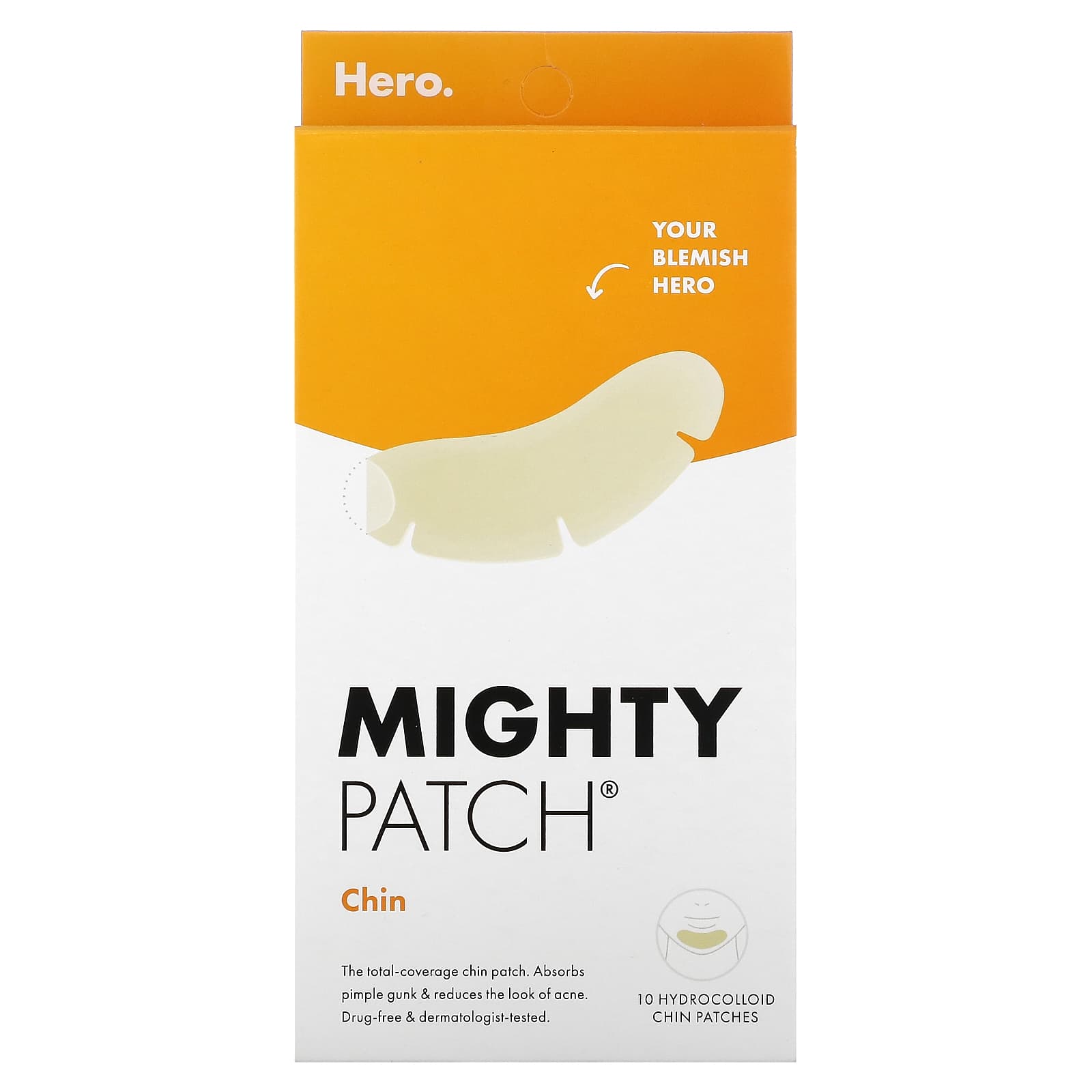 Hero Cosmetics Mighty Patch для подбородка 10 гидроколлоидных пластырей 3390₽