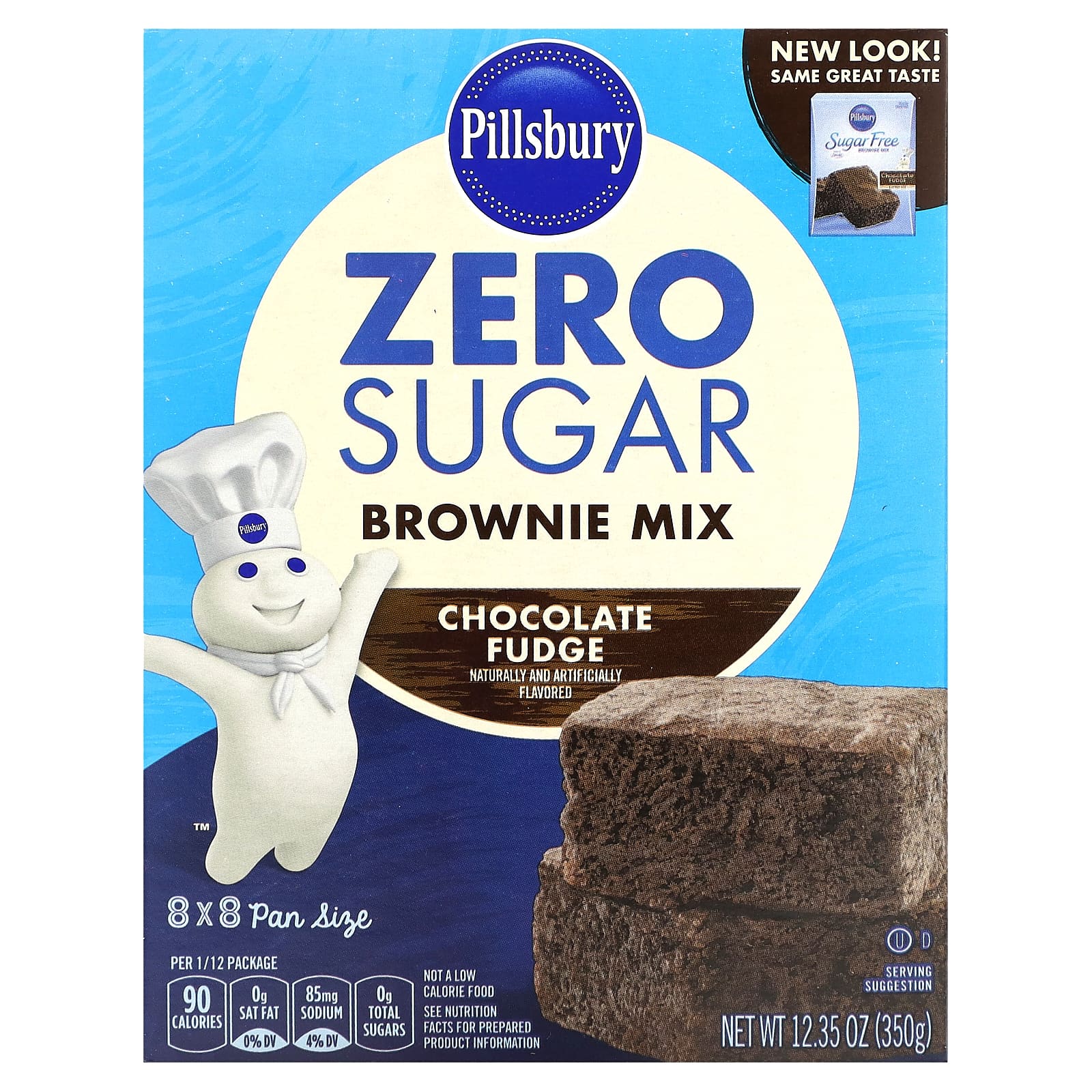Pillsbury Zero Sugar смесь для брауни шоколадная помадка 350 г 1235 унции 1590₽