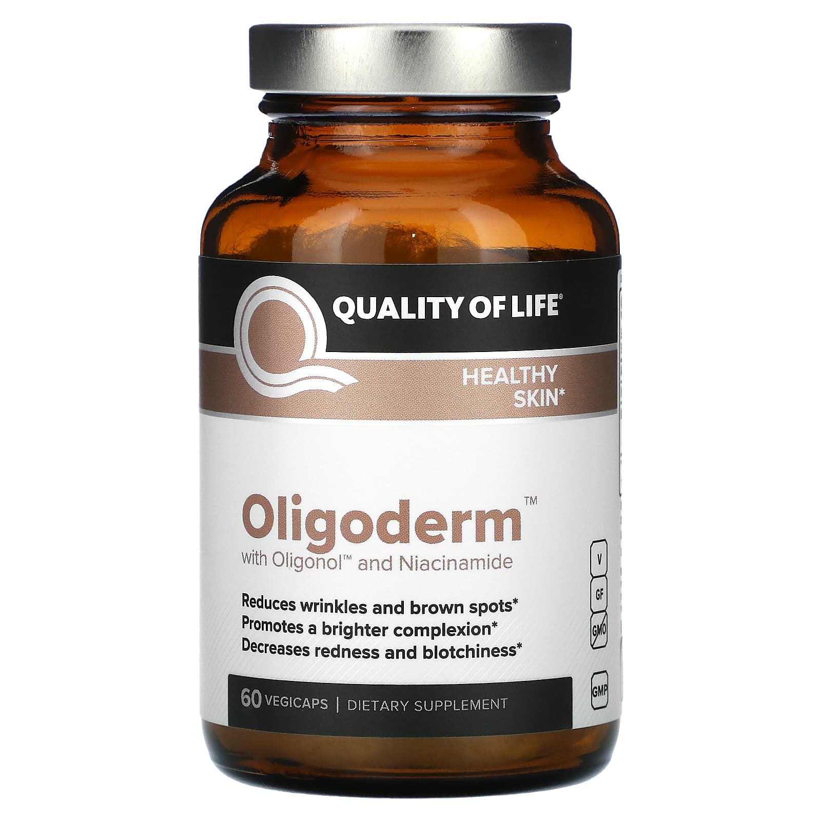 Quality of Life, Oligoderm с олигонолом и ниацинамидом, 60 растительных капсул