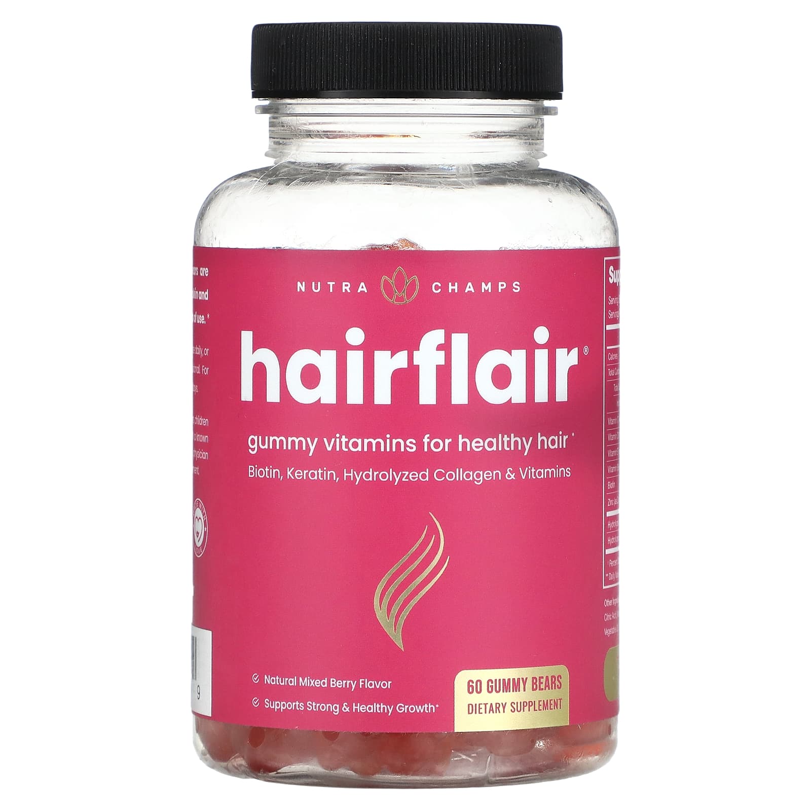 NutraChamps Hairflair натуральное ягодное ассорти 60 жевательных мишек 3590₽