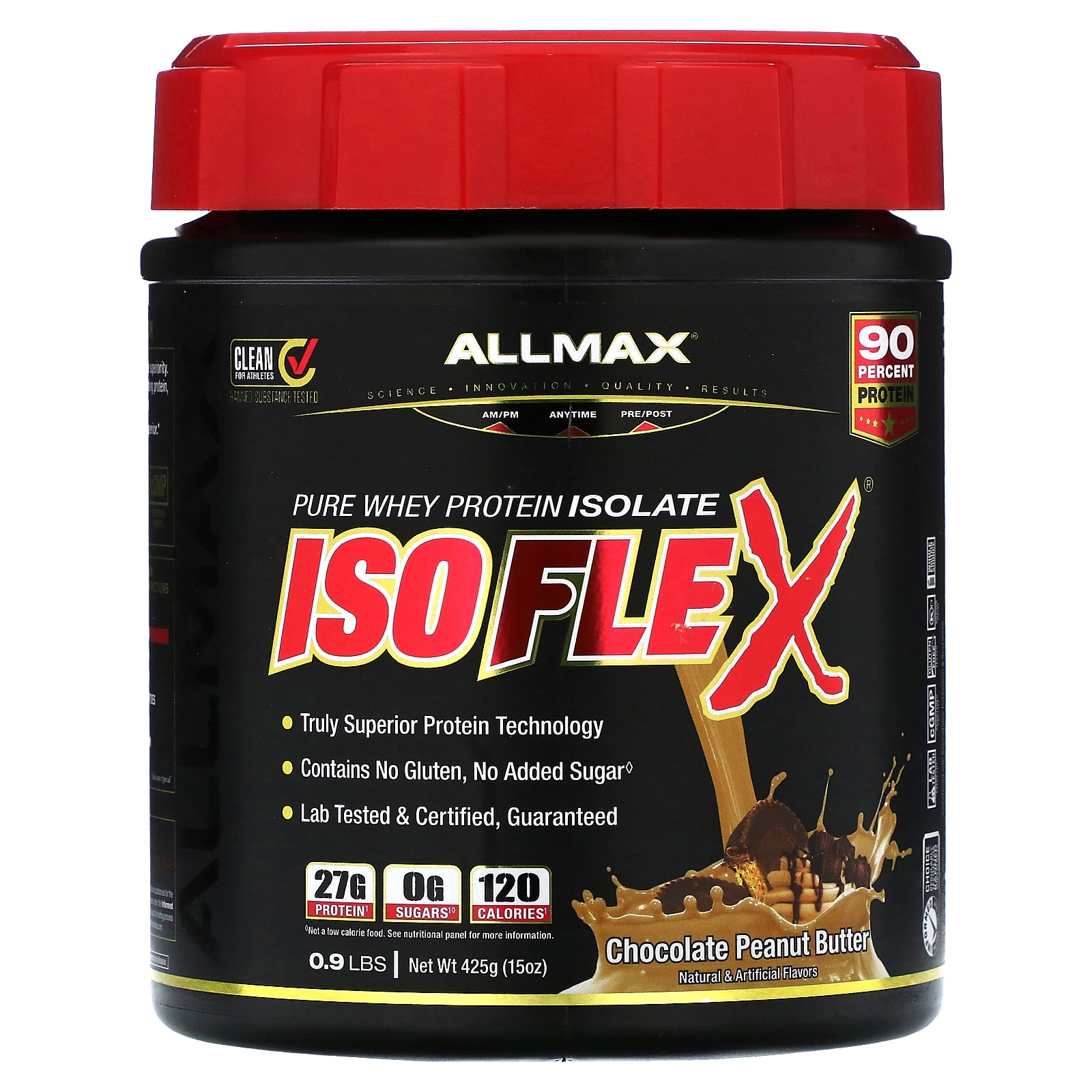 ALLMAX ISOFLEX чистый изолят сывороточного протеина шоколад с арахисовой пастой 425 г 09 фунта 6290₽